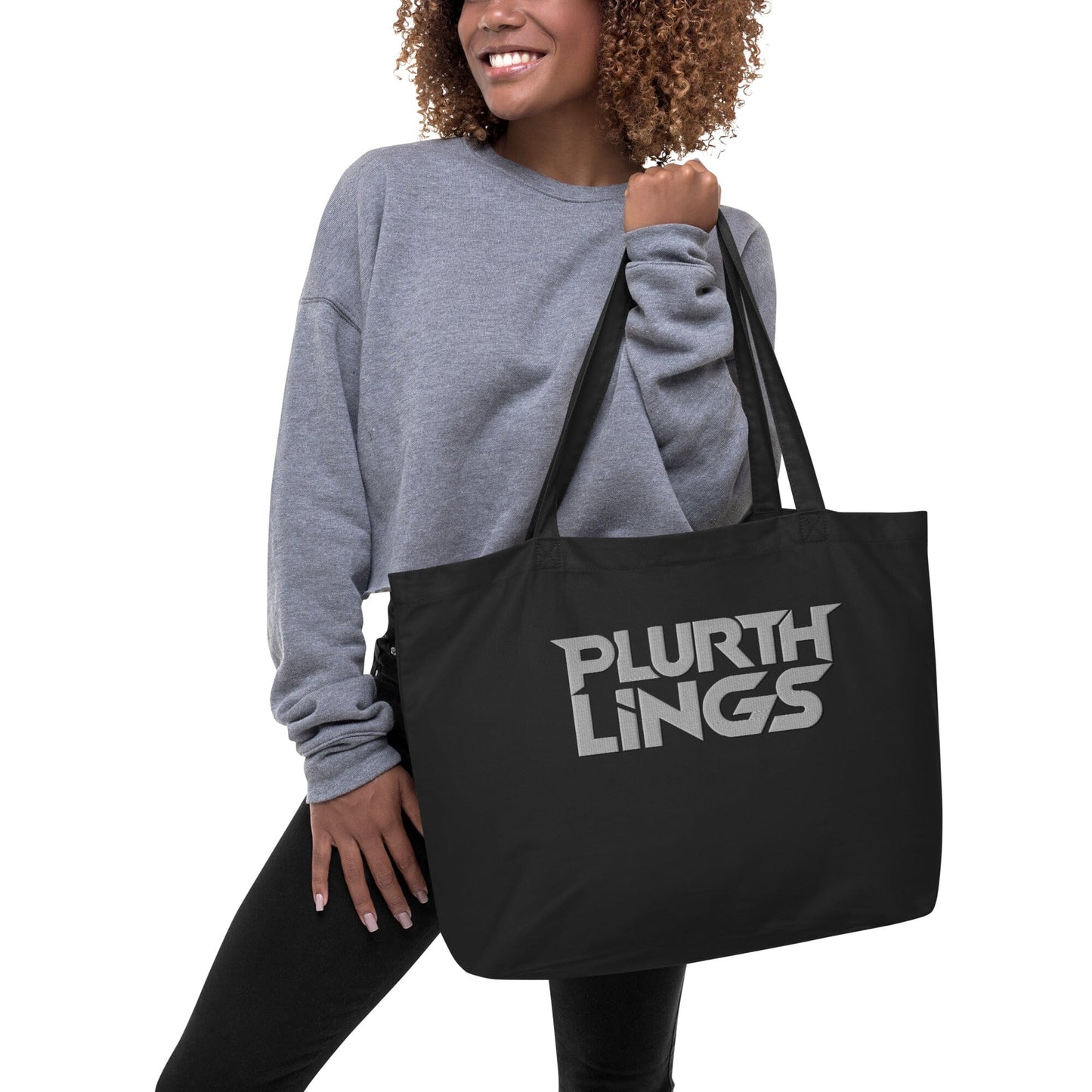 Plurthlings Large Organic Festival Tote Bag PLURTHLINGS Black