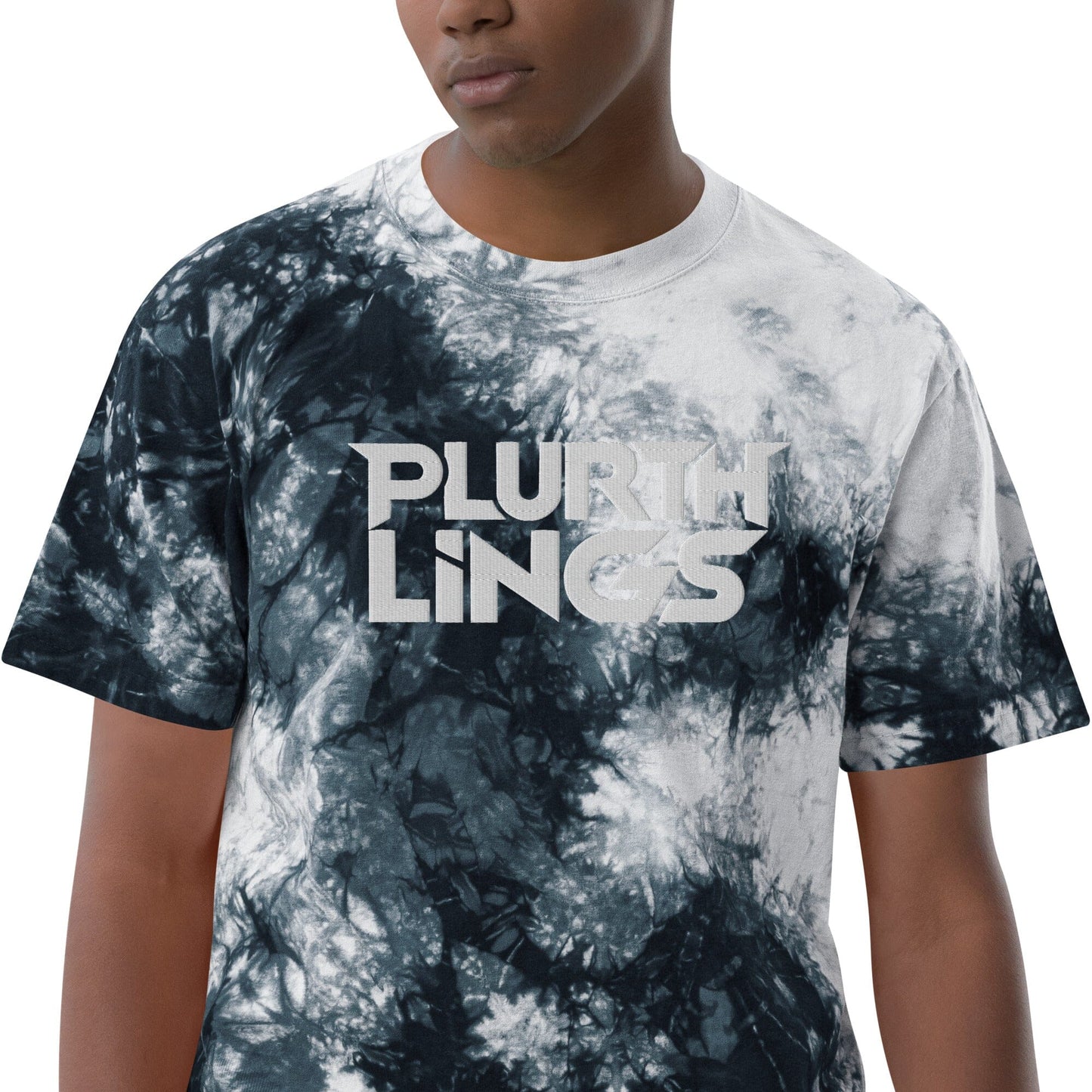 Plurthlings Oversized Tie-Dye T-Shirt PLURTHLINGS Black / White S 