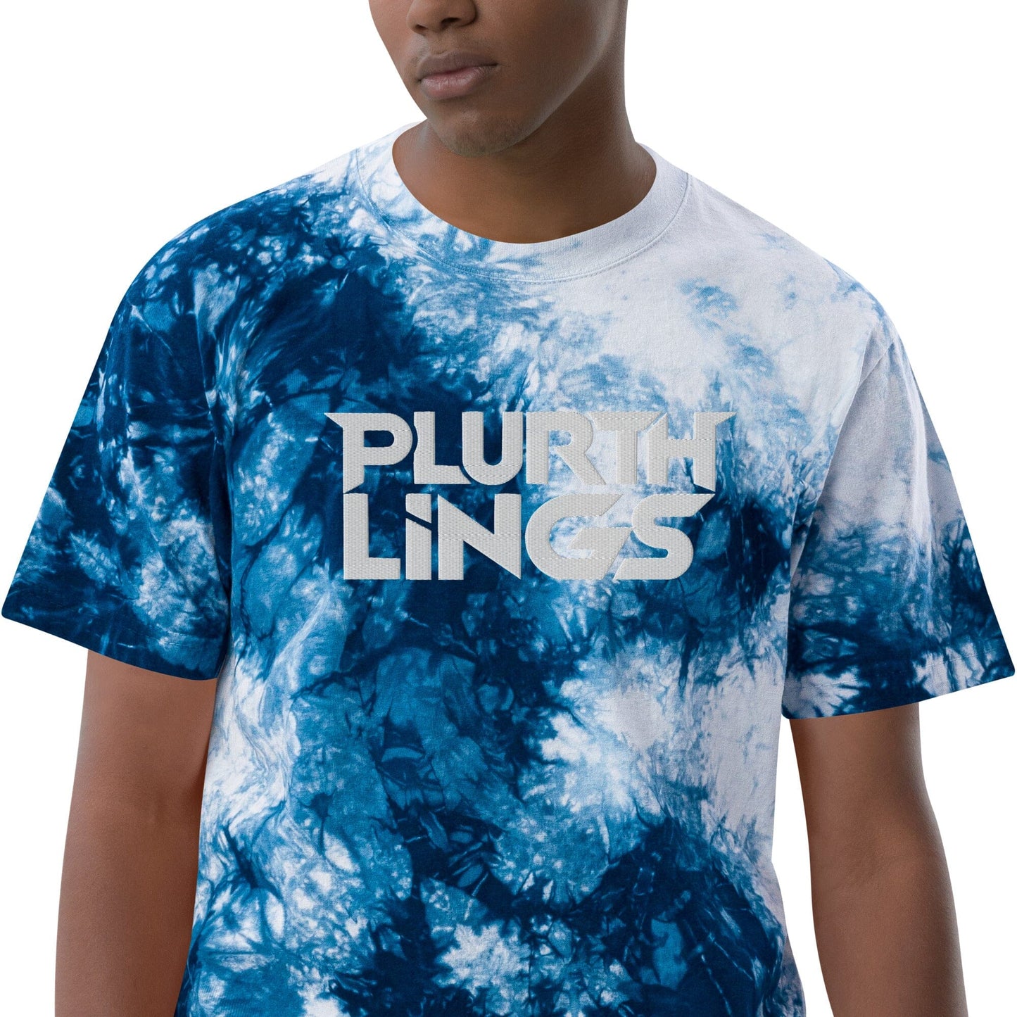 Plurthlings Oversized Tie-Dye T-Shirt PLURTHLINGS Navy / White S
