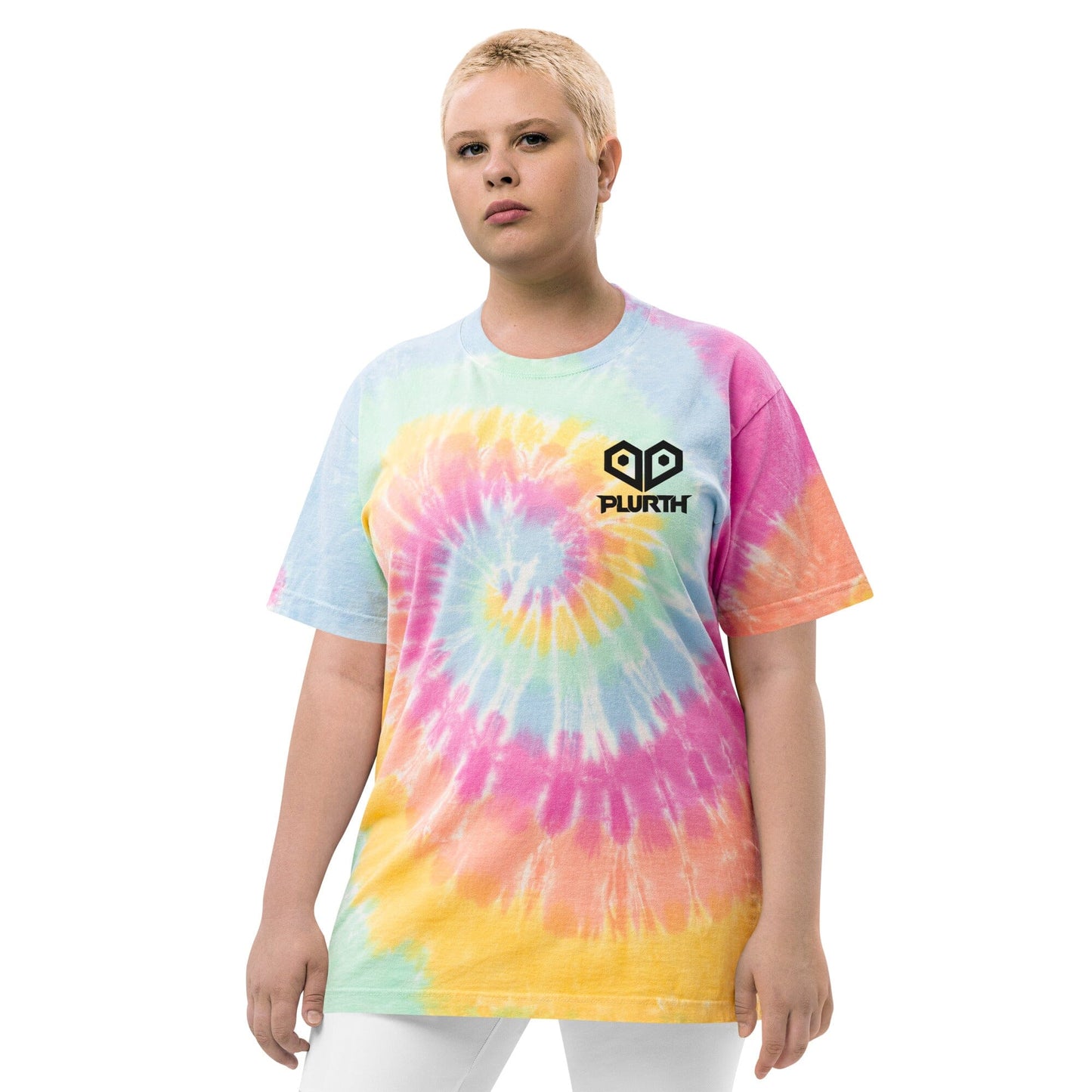 PLURTH Oversized Sherbet Rainbow Tie-Dye T-Shirt PLURTHLINGS S