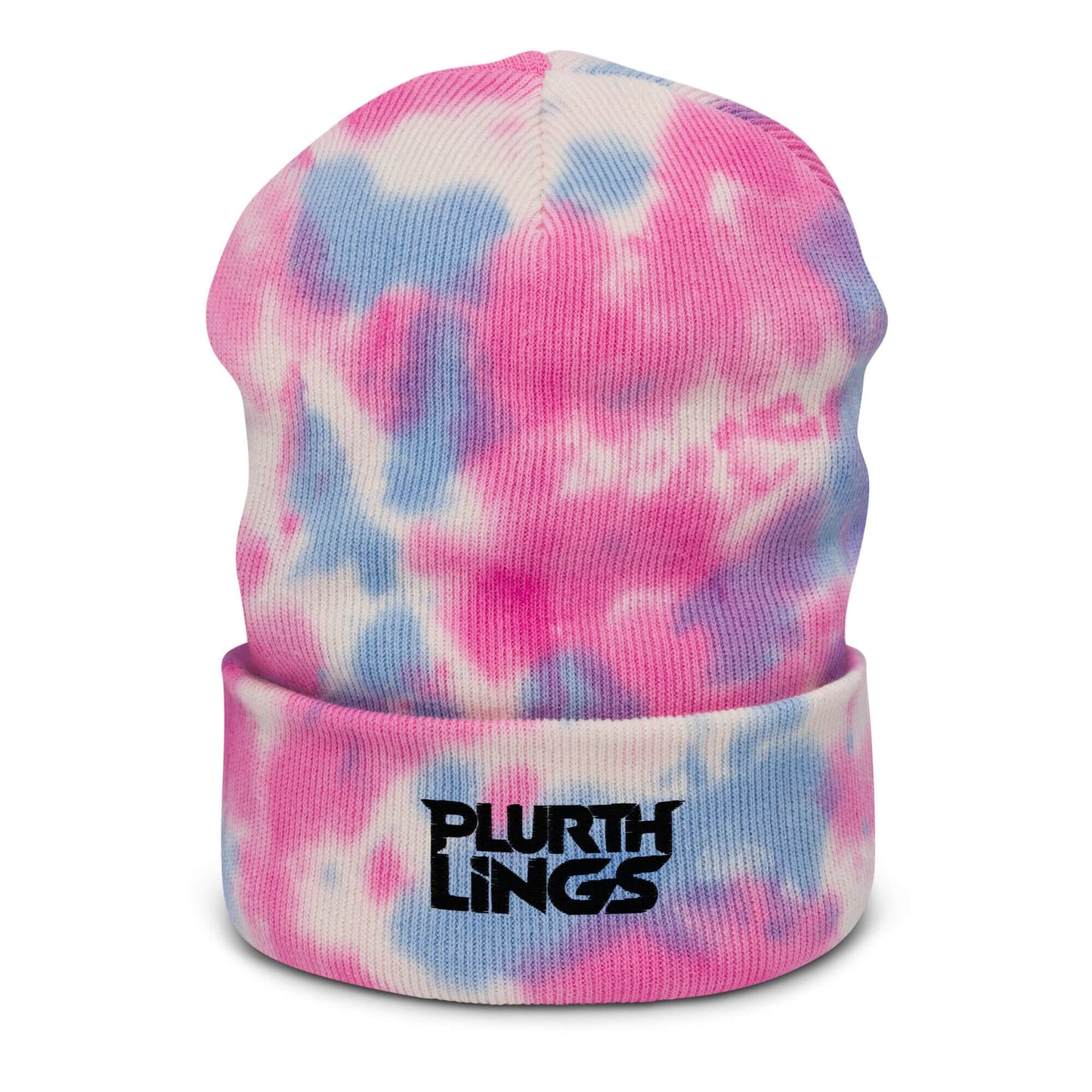Plurthlings Black Logo Tie-Dye Beanie PLURTHLINGS