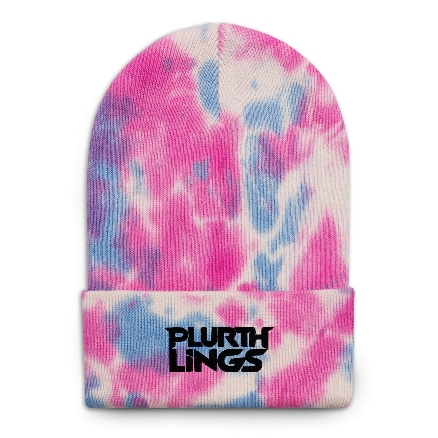 Plurthlings Black Logo Tie-Dye Beanie PLURTHLINGS 