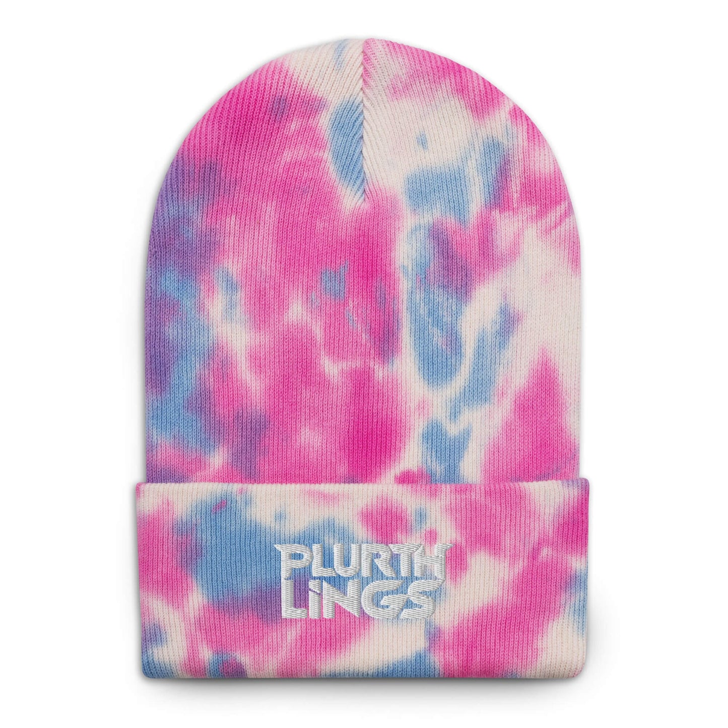 Plurthlings White Logo Tie-Dye Beanie PLURTHLINGS 