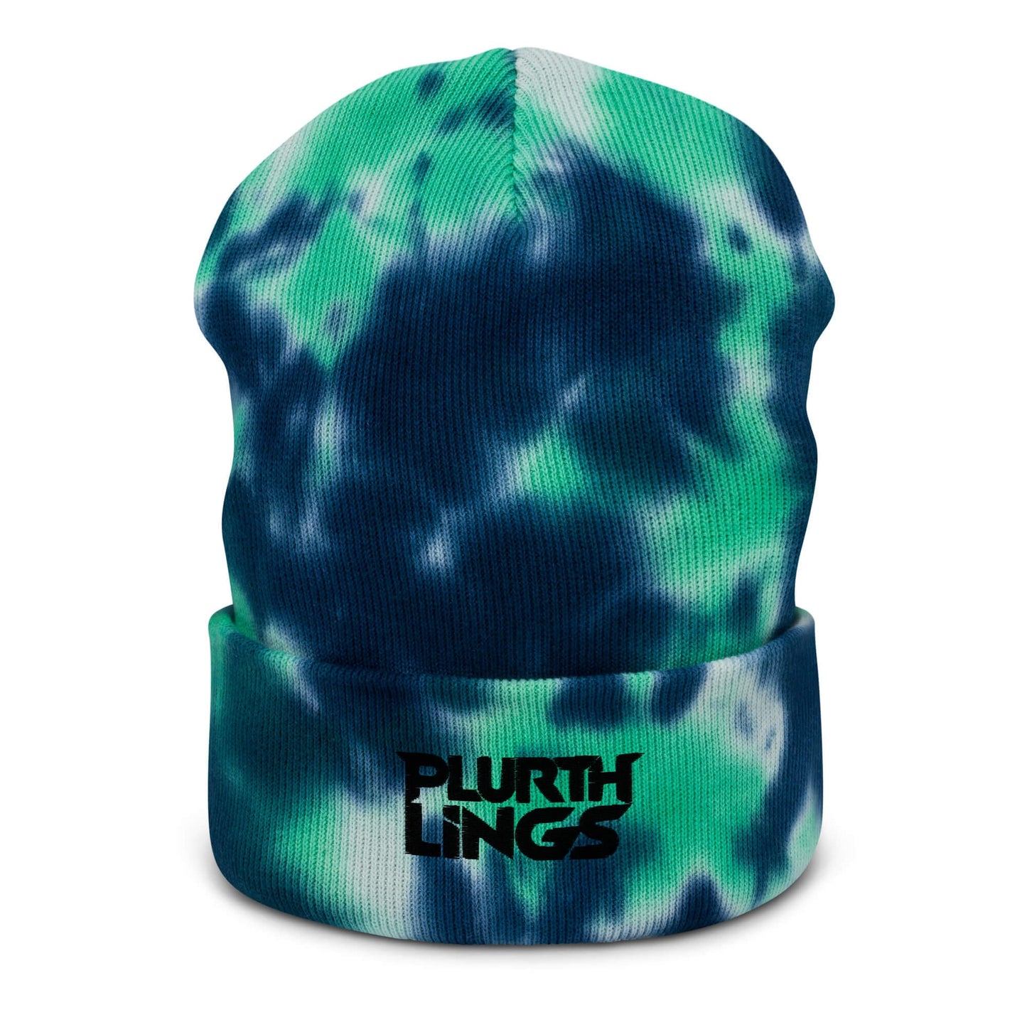 Plurthlings Black Logo Tie-Dye Beanie PLURTHLINGS