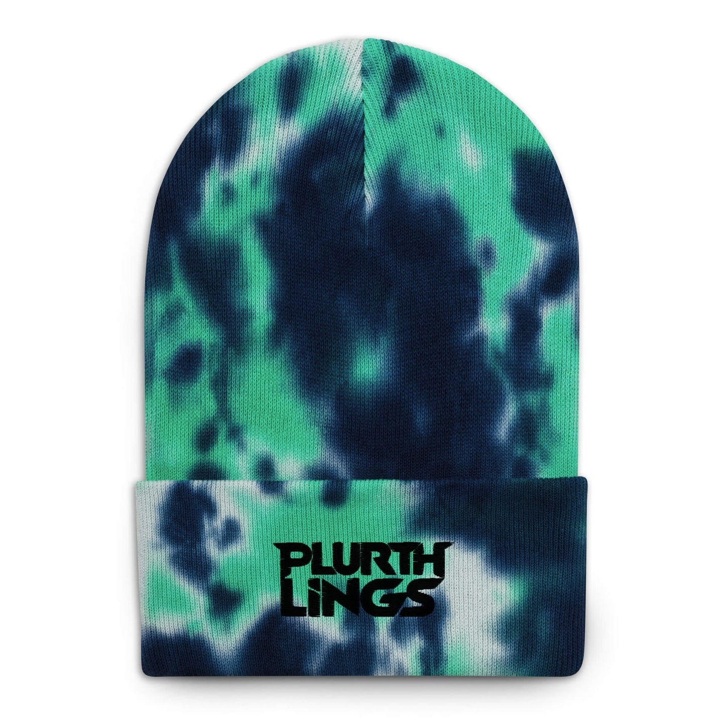 Plurthlings Black Logo Tie-Dye Beanie PLURTHLINGS