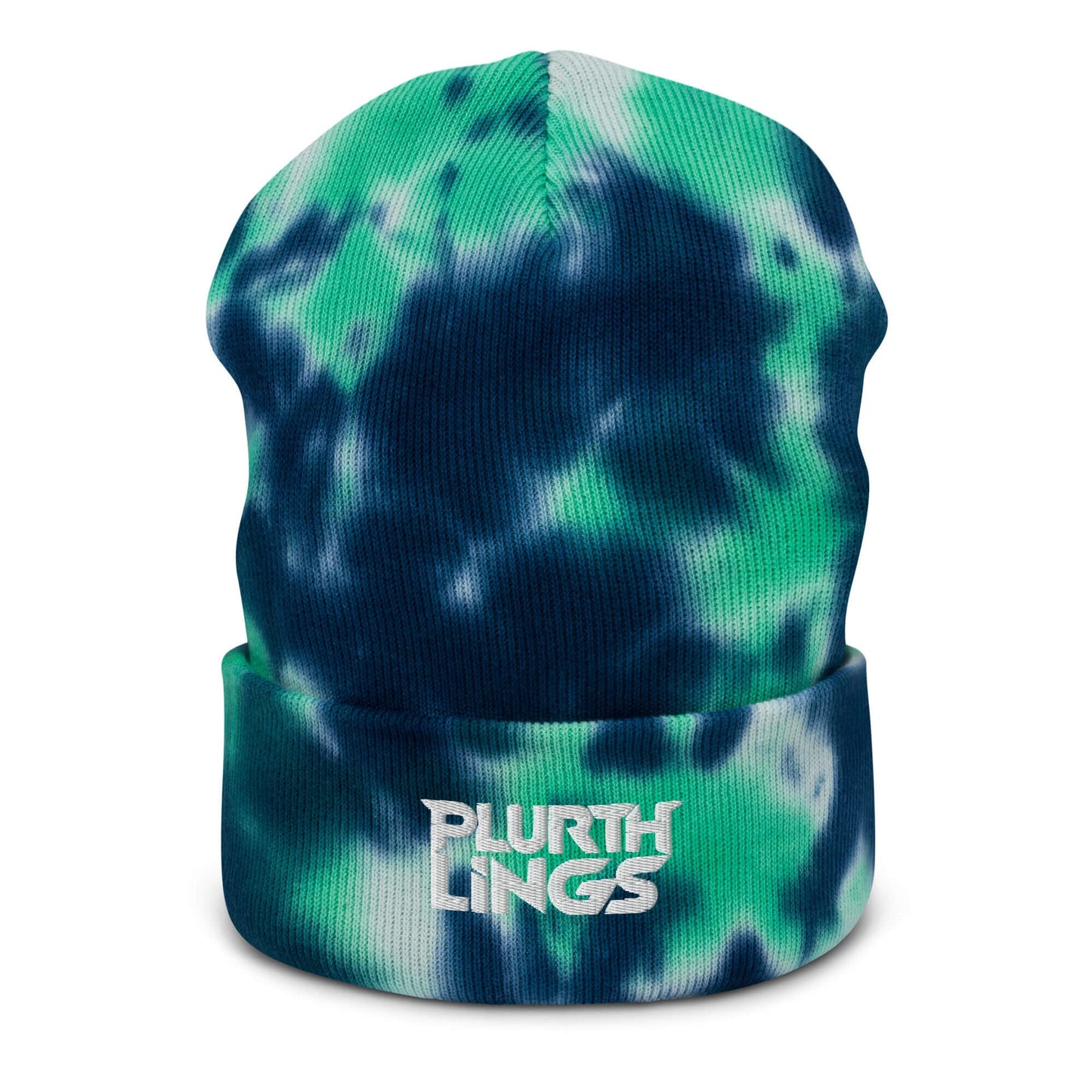 Plurthlings White Logo Tie-Dye Beanie PLURTHLINGS