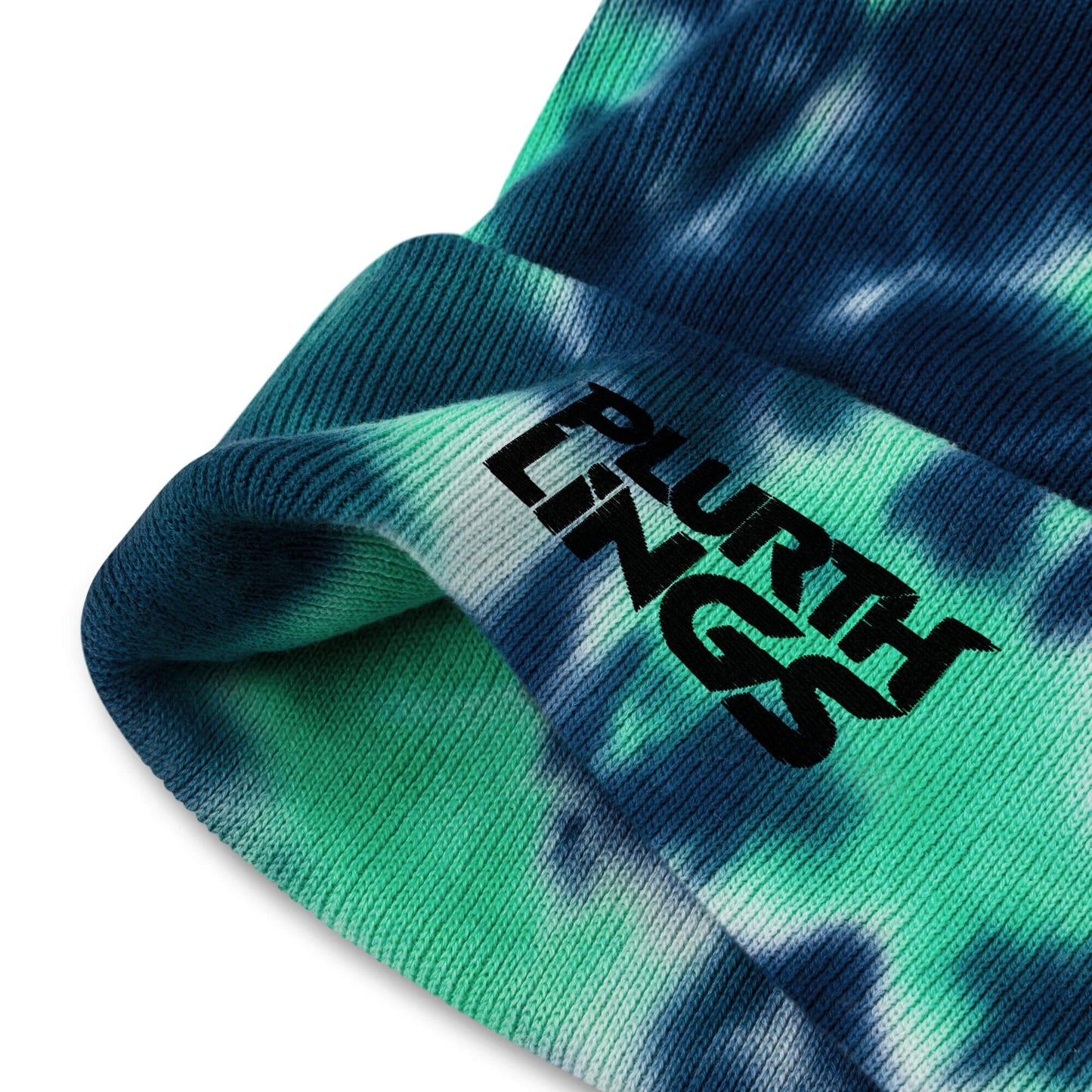 Plurthlings Black Logo Tie-Dye Beanie PLURTHLINGS