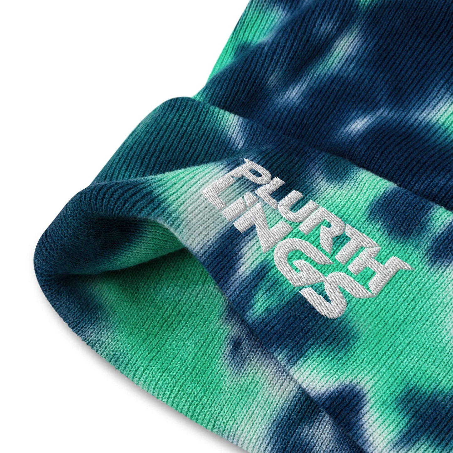Plurthlings White Logo Tie-Dye Beanie PLURTHLINGS