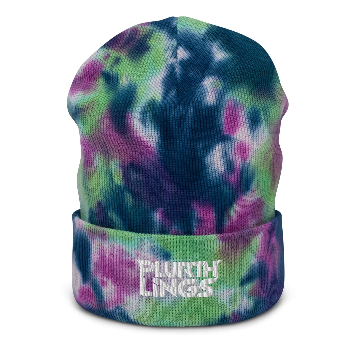 Plurthlings White Logo Tie-Dye Beanie PLURTHLINGS 