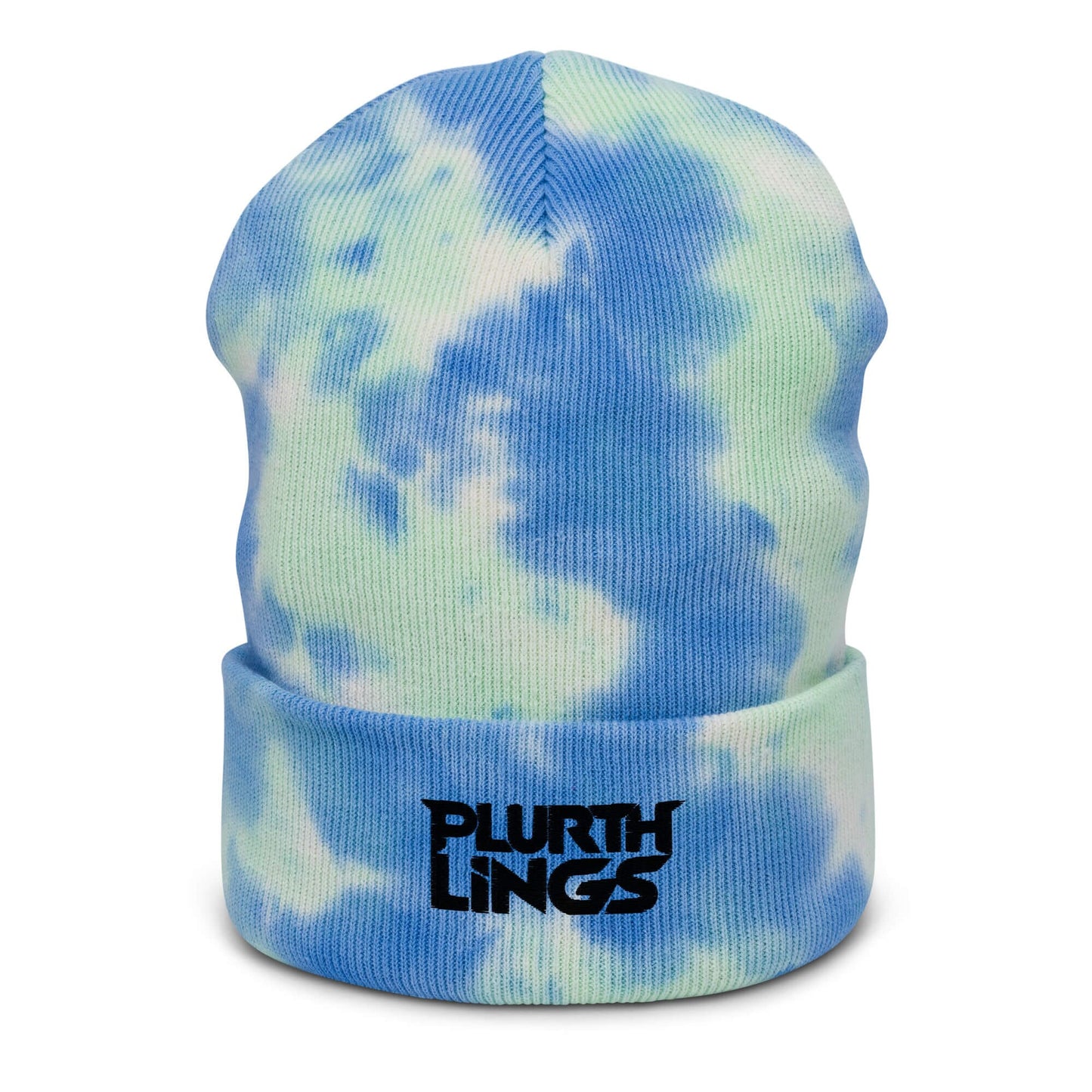 Plurthlings Black Logo Tie-Dye Beanie PLURTHLINGS