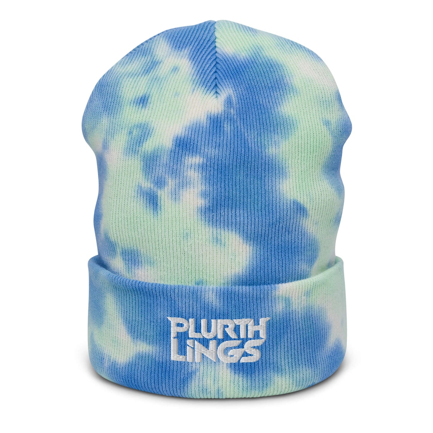 Plurthlings White Logo Tie-Dye Beanie PLURTHLINGS 