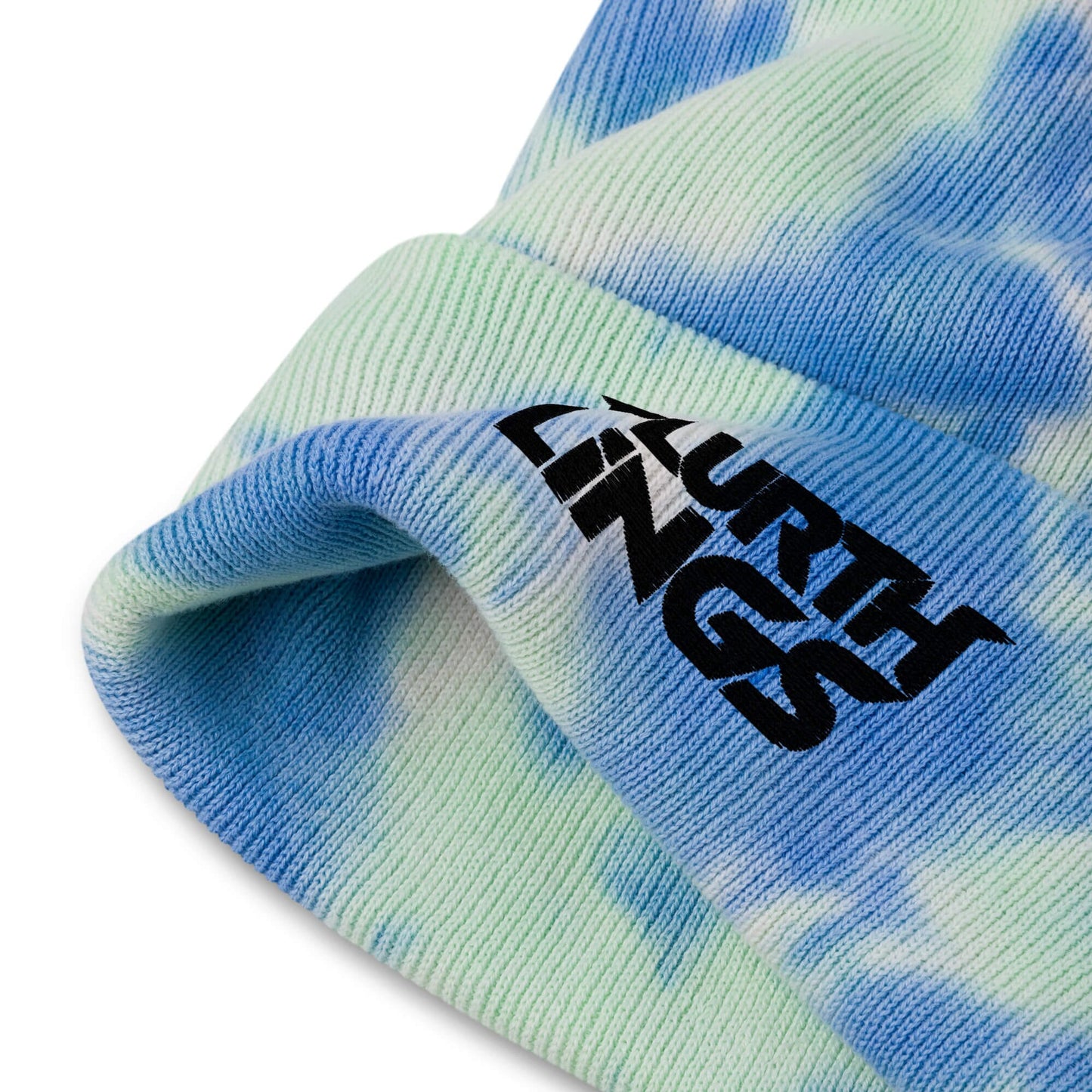 Plurthlings Black Logo Tie-Dye Beanie PLURTHLINGS