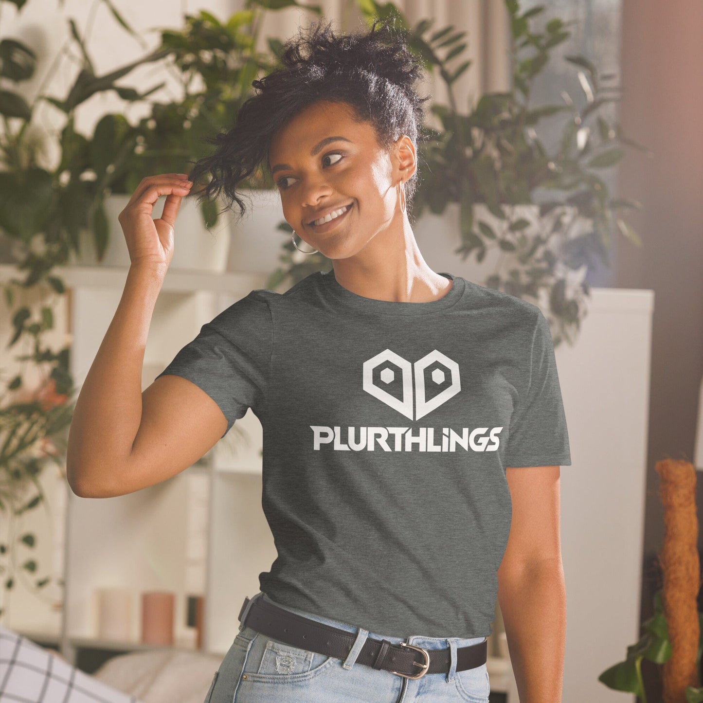 Plurthlings Heart Logo Short-Sleeve Unisex T-Shirt PLURTHLINGS Dark Heather S