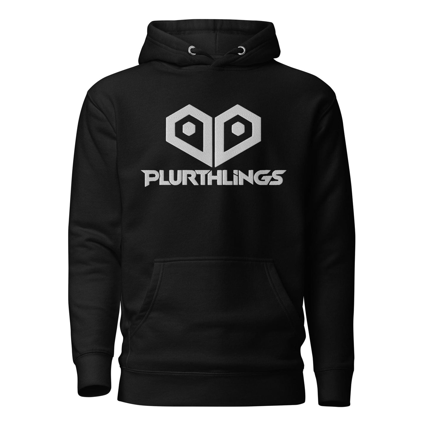 Plurthlings Embroidered White Logo Hoodie PLURTHLINGS