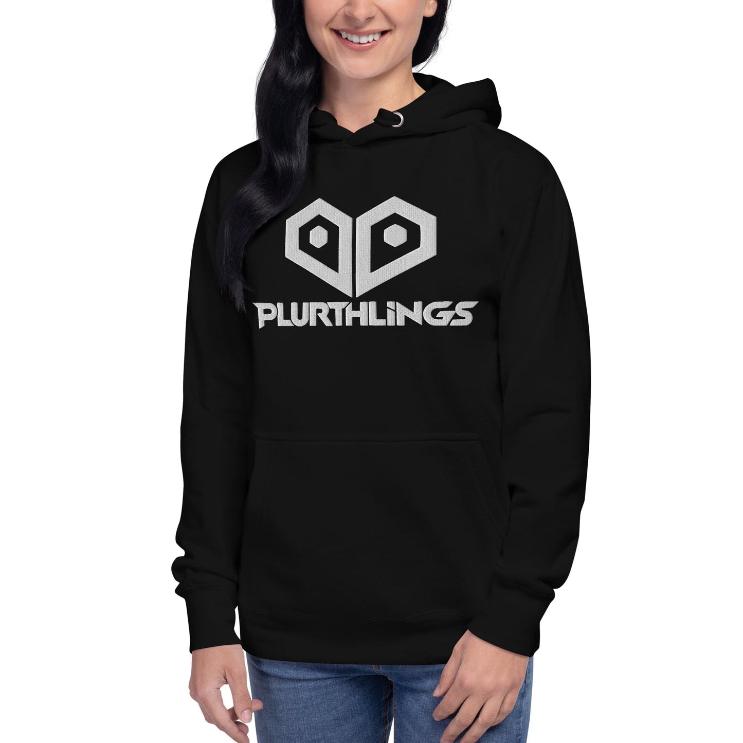 Plurthlings Embroidered White Logo Hoodie PLURTHLINGS