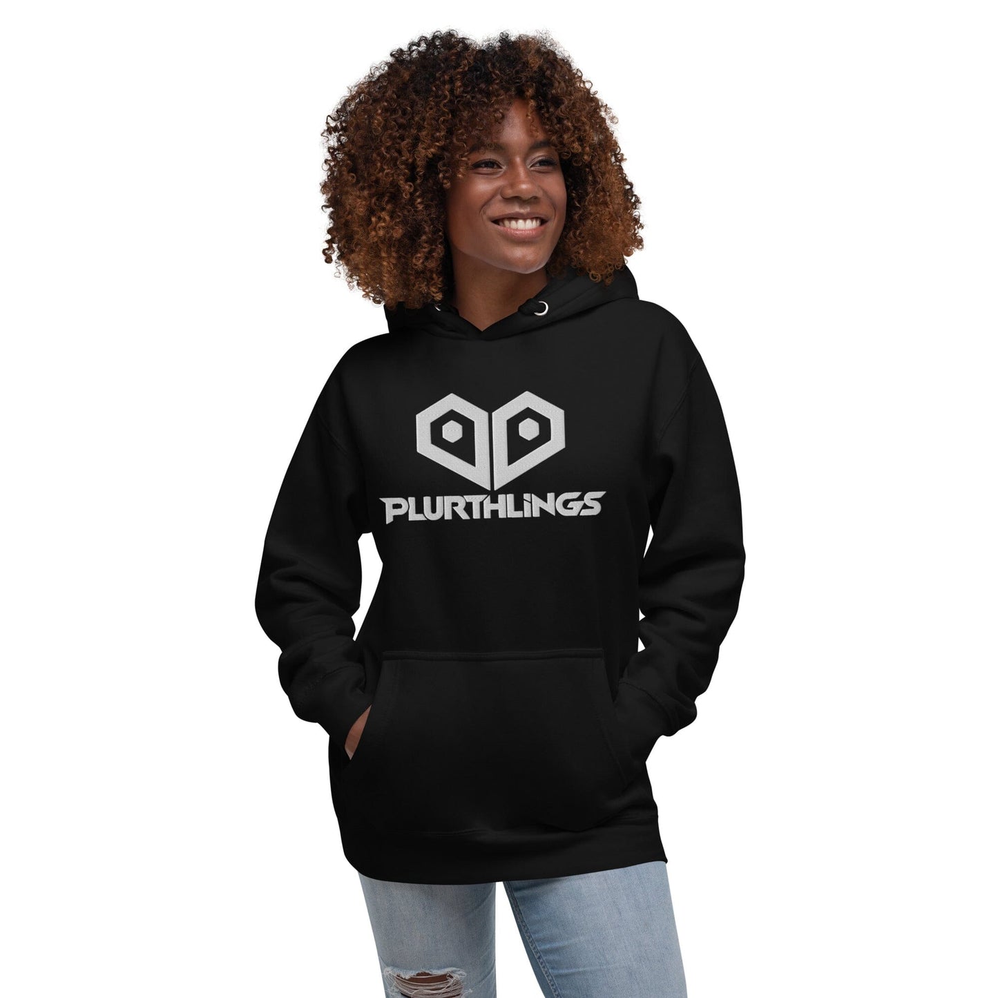 Plurthlings Embroidered White Logo Hoodie PLURTHLINGS