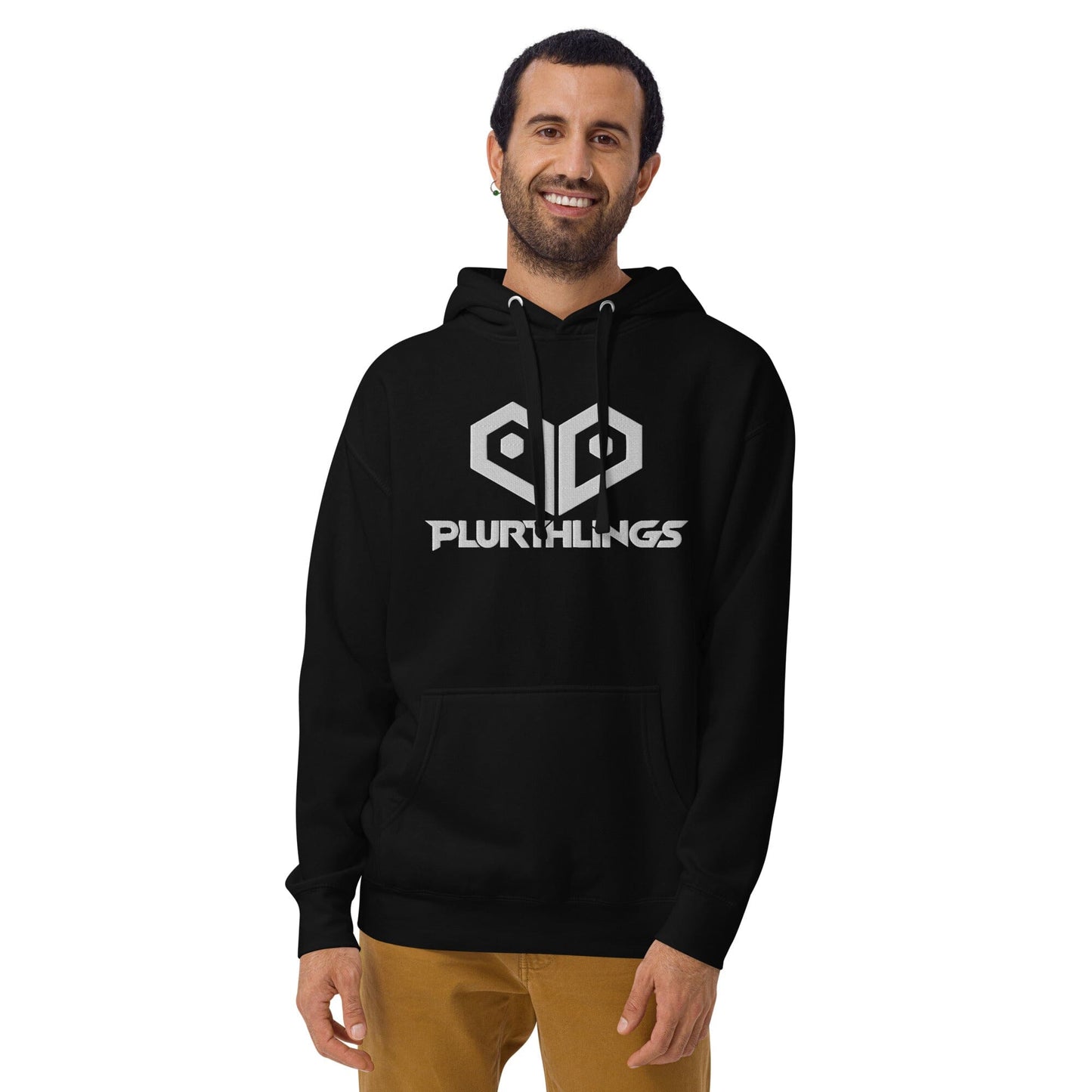 Plurthlings Embroidered White Logo Hoodie PLURTHLINGS