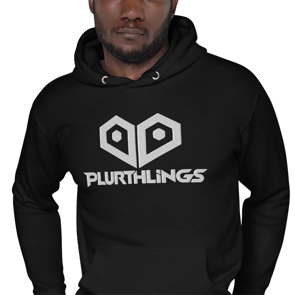 Plurthlings Embroidered White Logo Hoodie PLURTHLINGS