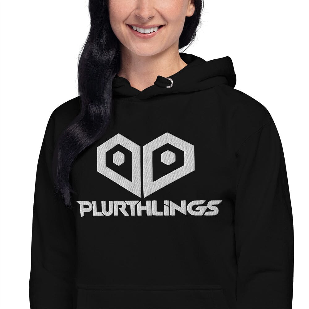 Plurthlings Embroidered White Logo Hoodie PLURTHLINGS