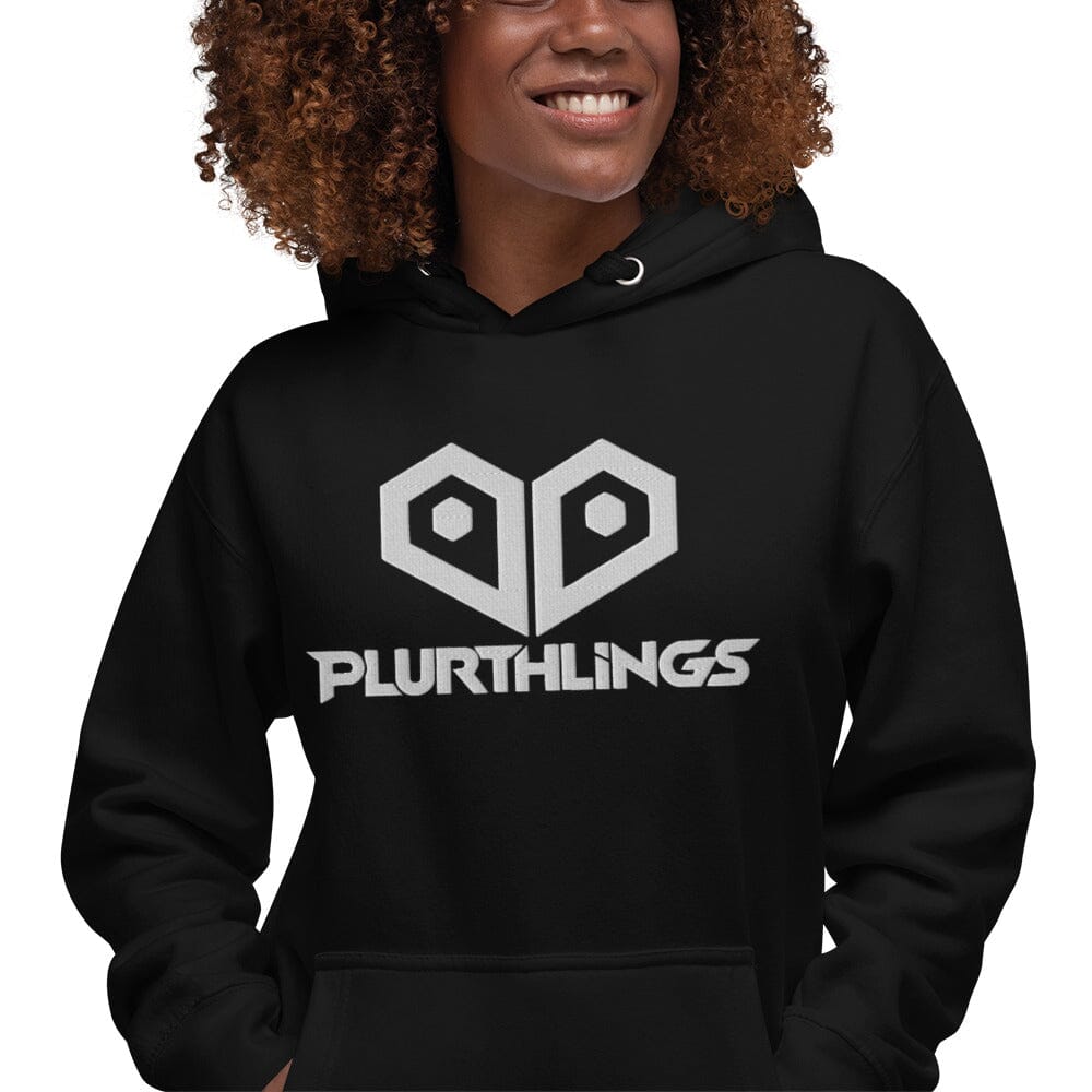 Plurthlings Embroidered White Logo Hoodie PLURTHLINGS