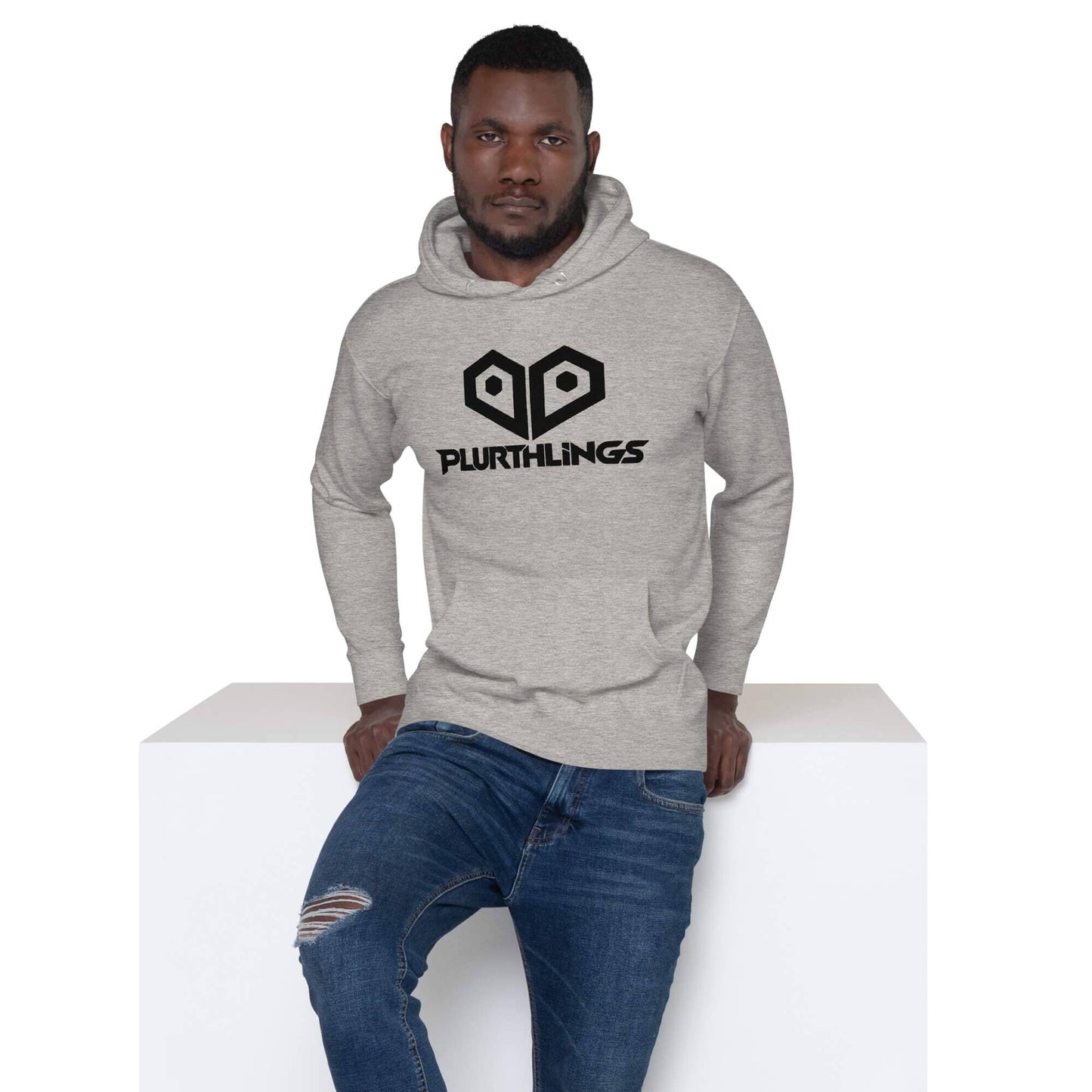 Plurthlings Embroidered Black Logo Hoodie PLURTHLINGS