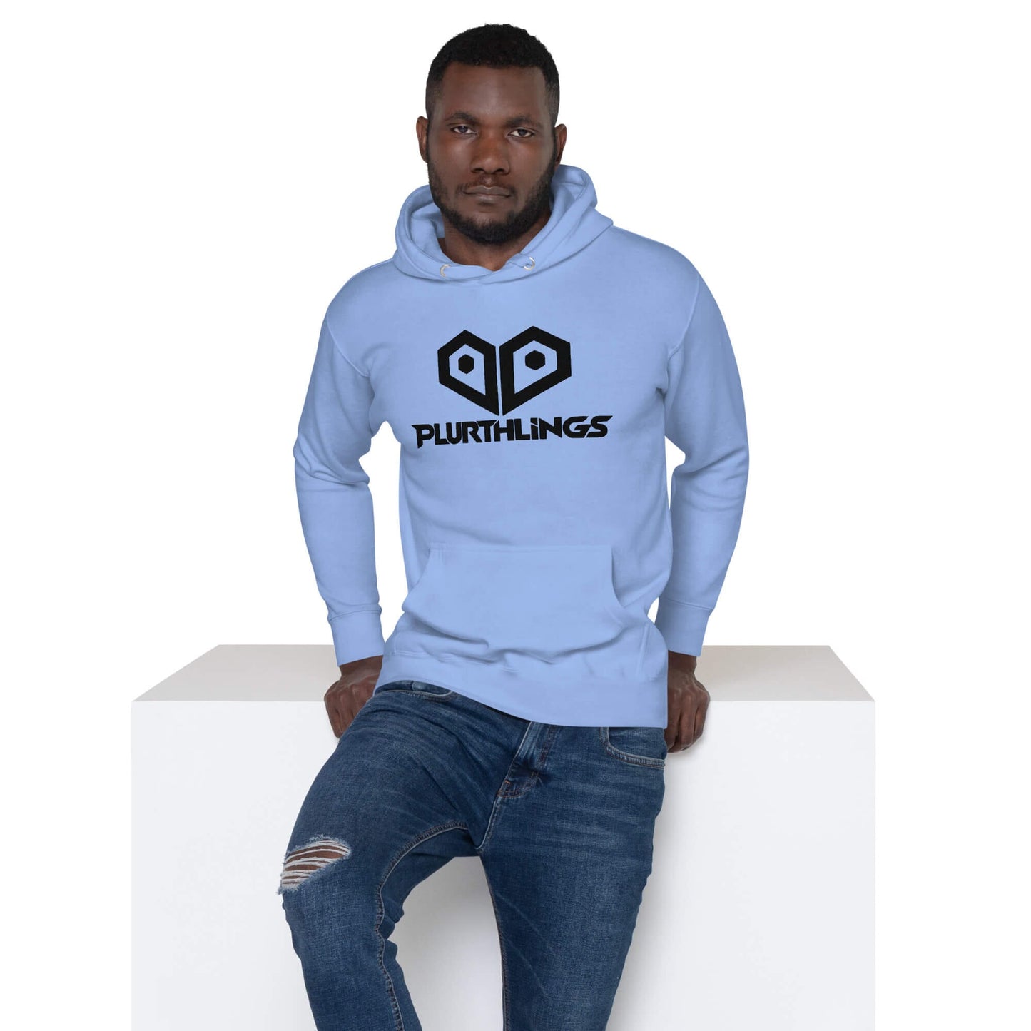 Plurthlings Embroidered Black Logo Hoodie PLURTHLINGS