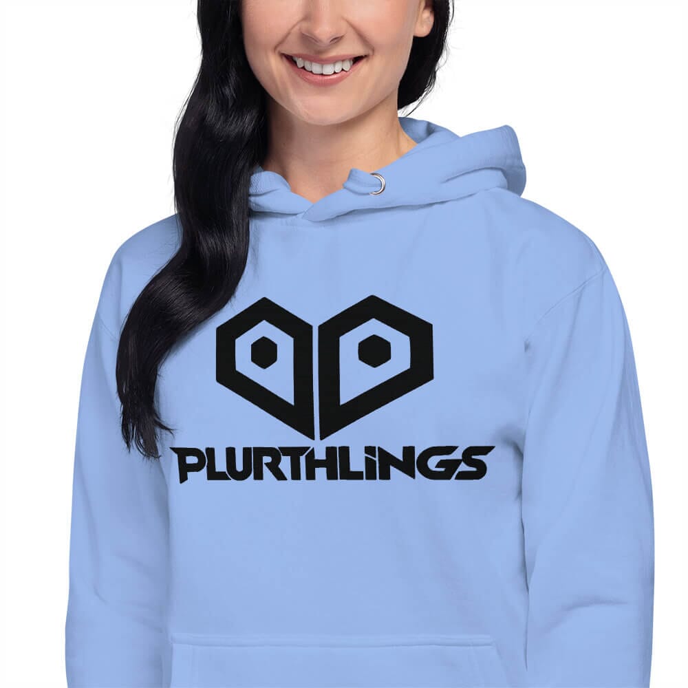 Plurthlings Embroidered Black Logo Hoodie PLURTHLINGS