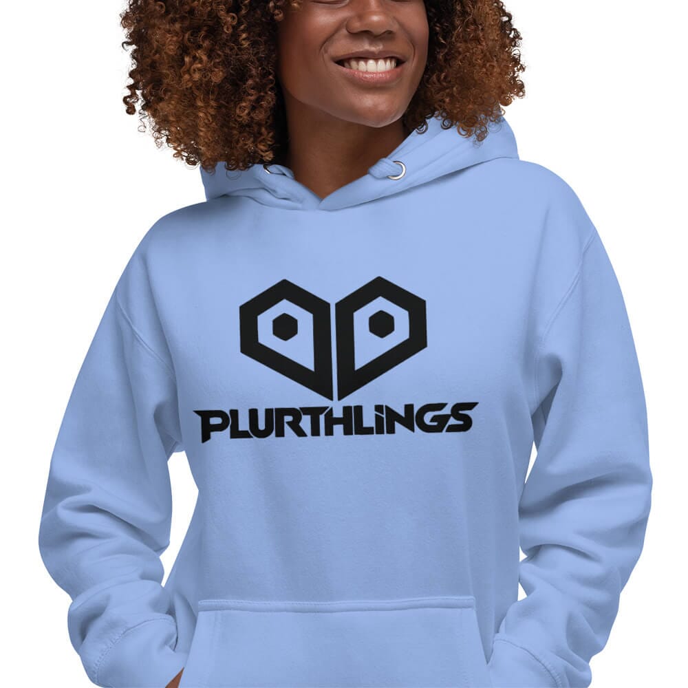 Plurthlings Embroidered Black Logo Hoodie PLURTHLINGS