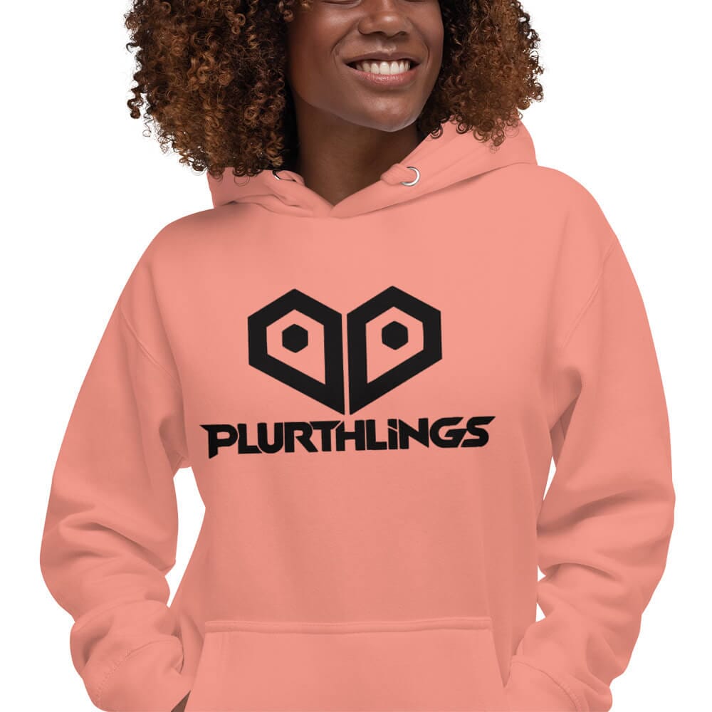 Plurthlings Embroidered Black Logo Hoodie PLURTHLINGS