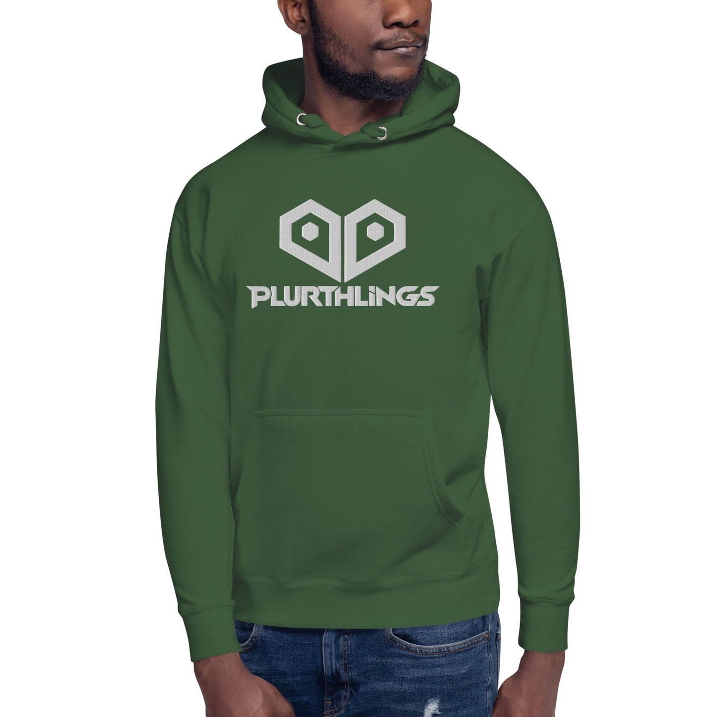 Plurthlings Embroidered White Logo Hoodie PLURTHLINGS