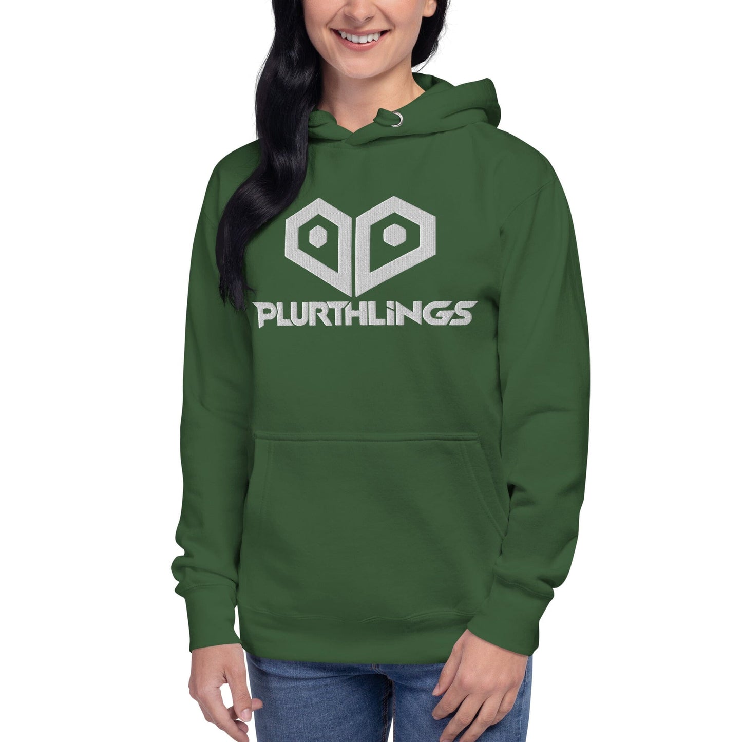 Plurthlings Embroidered White Logo Hoodie PLURTHLINGS