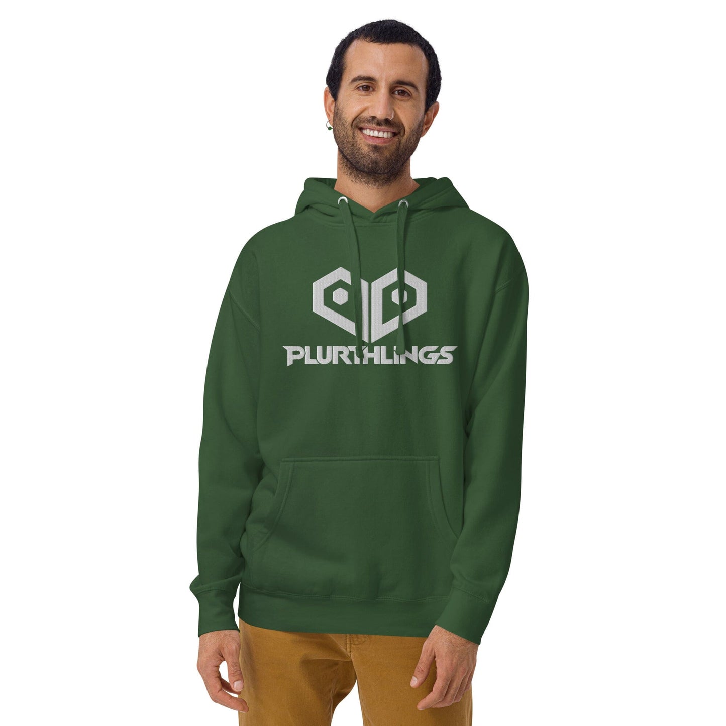 Plurthlings Embroidered White Logo Hoodie PLURTHLINGS
