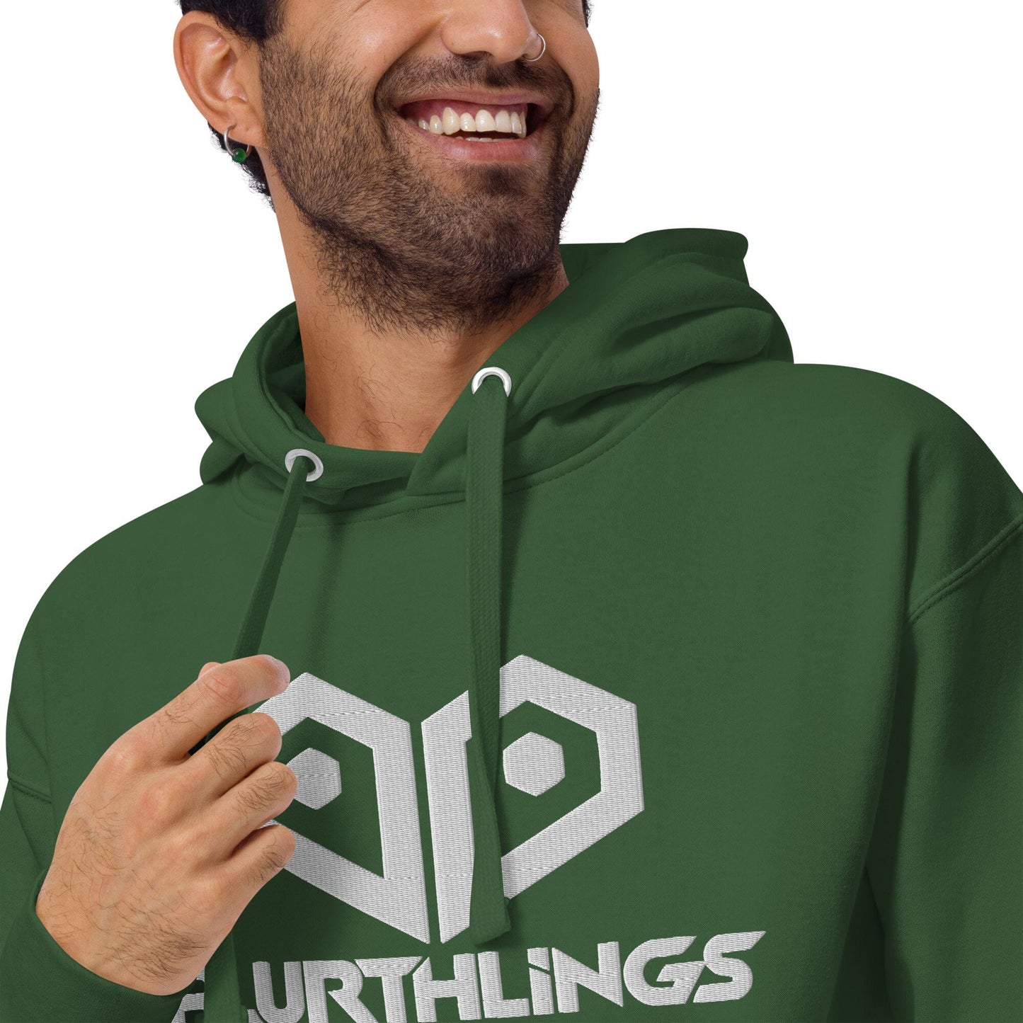 Plurthlings Embroidered White Logo Hoodie PLURTHLINGS