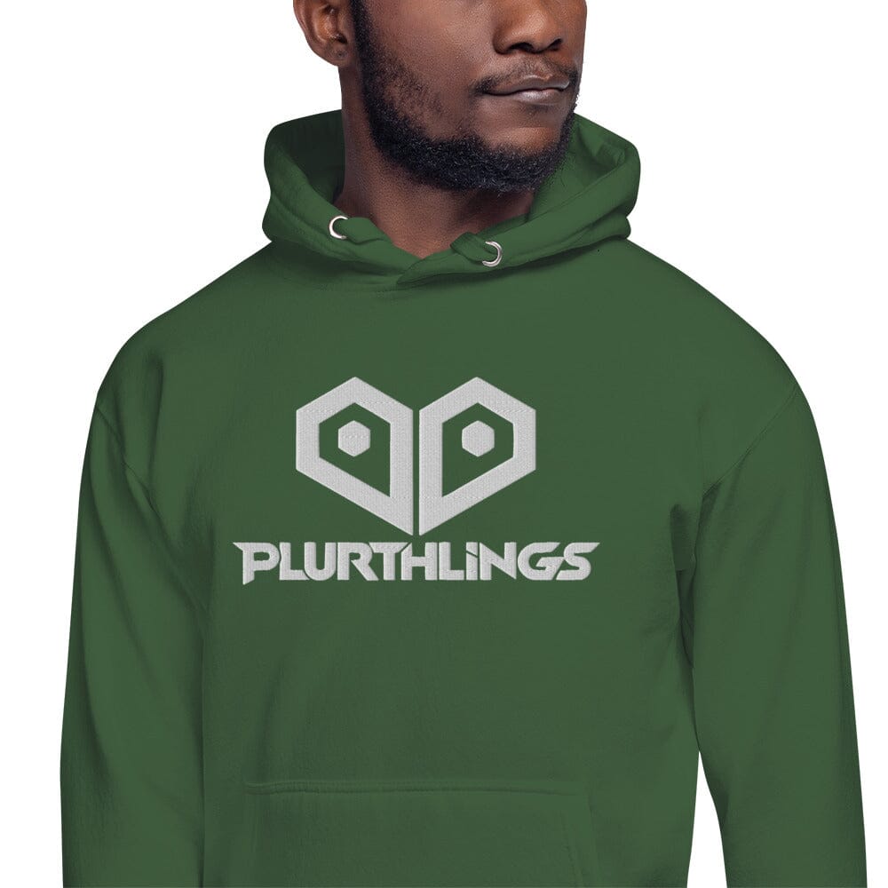 Plurthlings Embroidered White Logo Hoodie PLURTHLINGS
