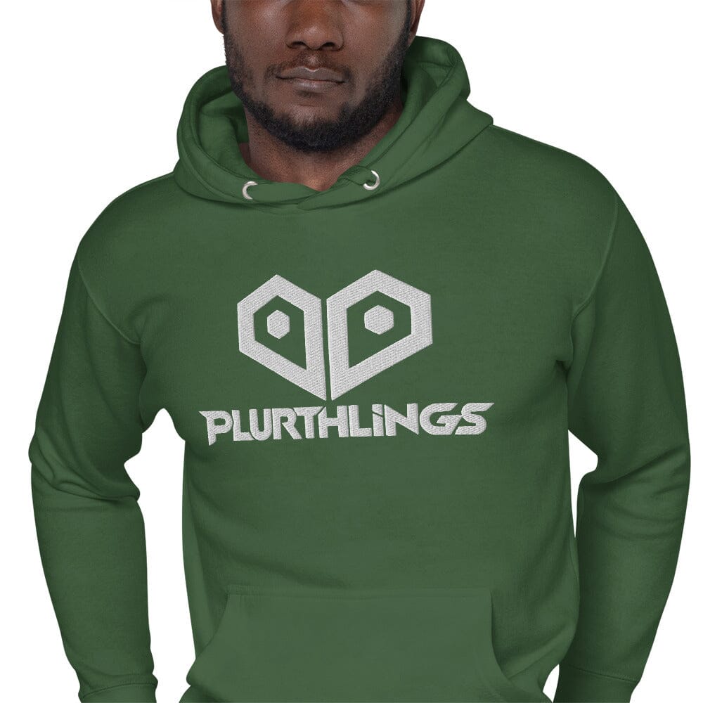Plurthlings Embroidered White Logo Hoodie PLURTHLINGS