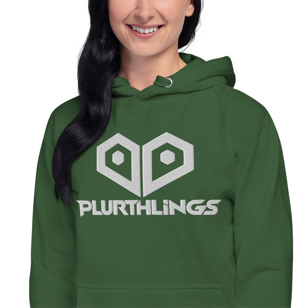 Plurthlings Embroidered White Logo Hoodie PLURTHLINGS