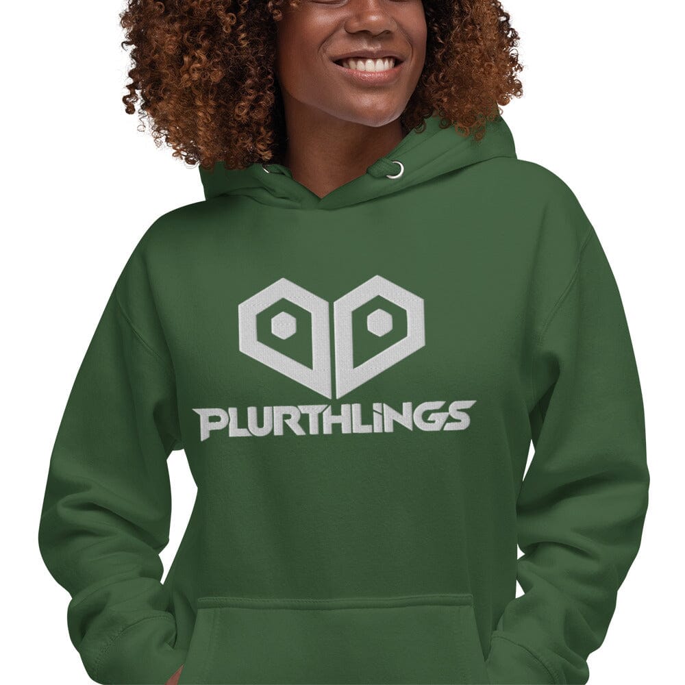 Plurthlings Embroidered White Logo Hoodie PLURTHLINGS