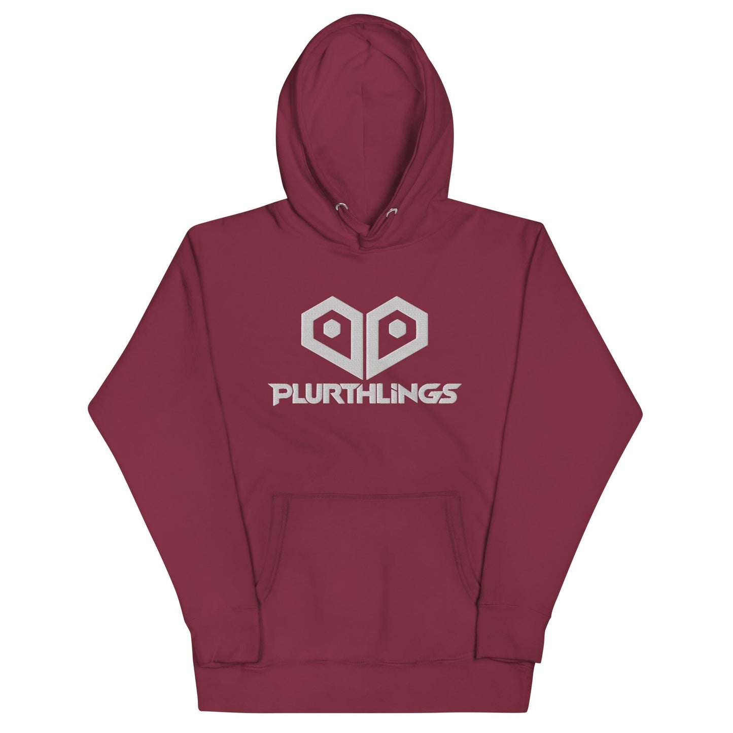 Plurthlings Embroidered White Logo Hoodie PLURTHLINGS