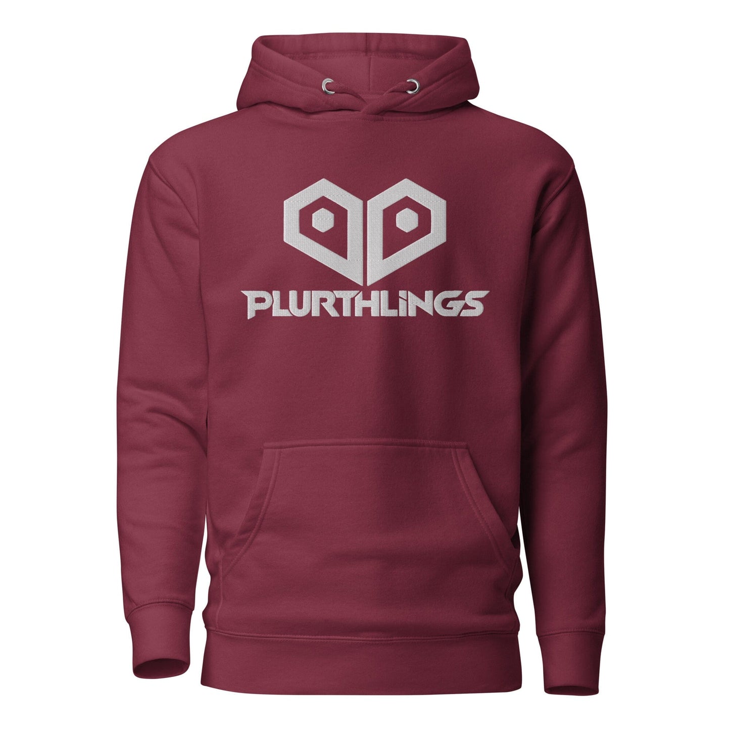 Plurthlings Embroidered White Logo Hoodie PLURTHLINGS