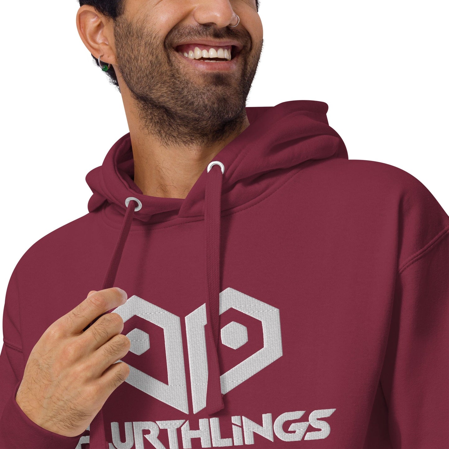 Plurthlings Embroidered White Logo Hoodie PLURTHLINGS