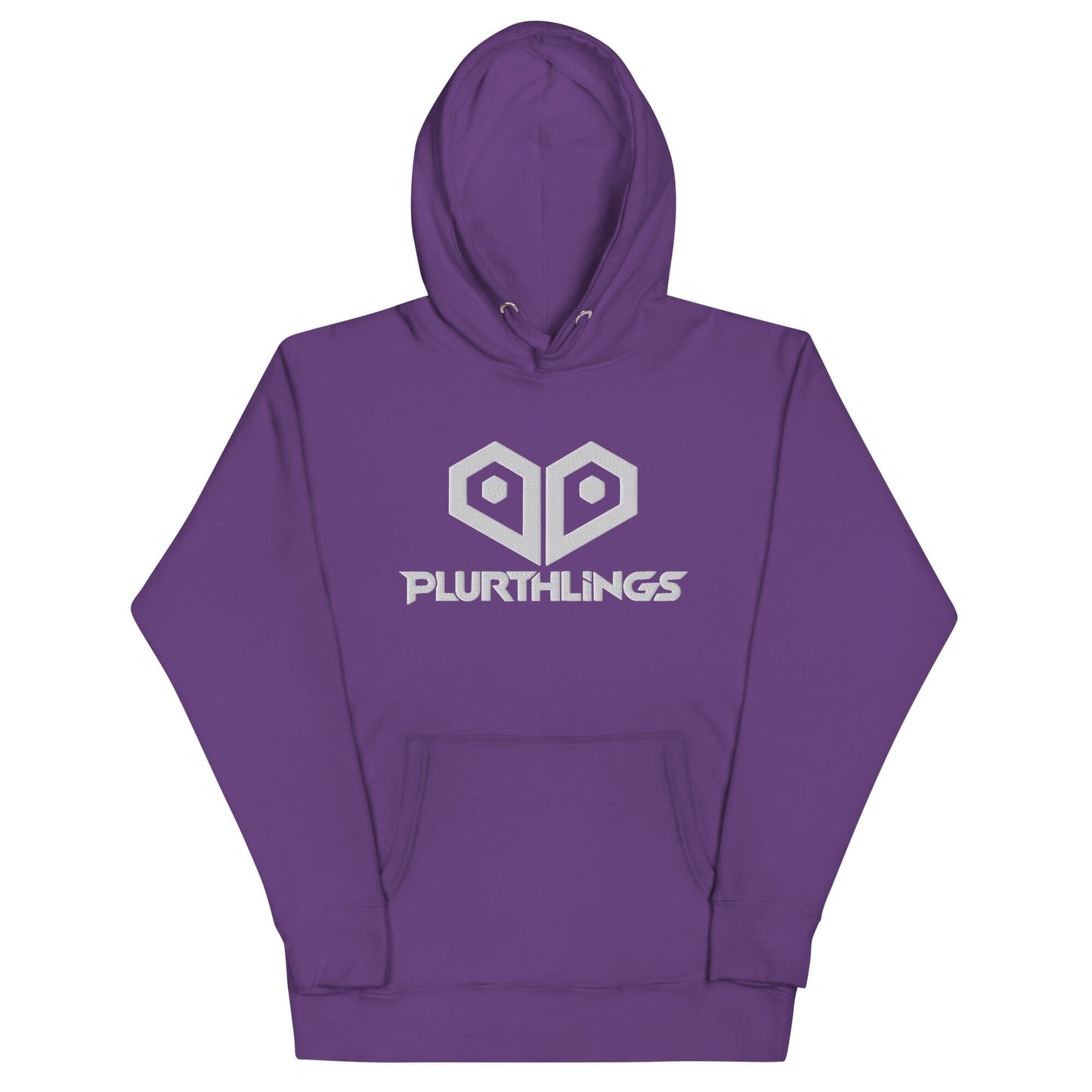 Plurthlings Embroidered White Logo Hoodie PLURTHLINGS