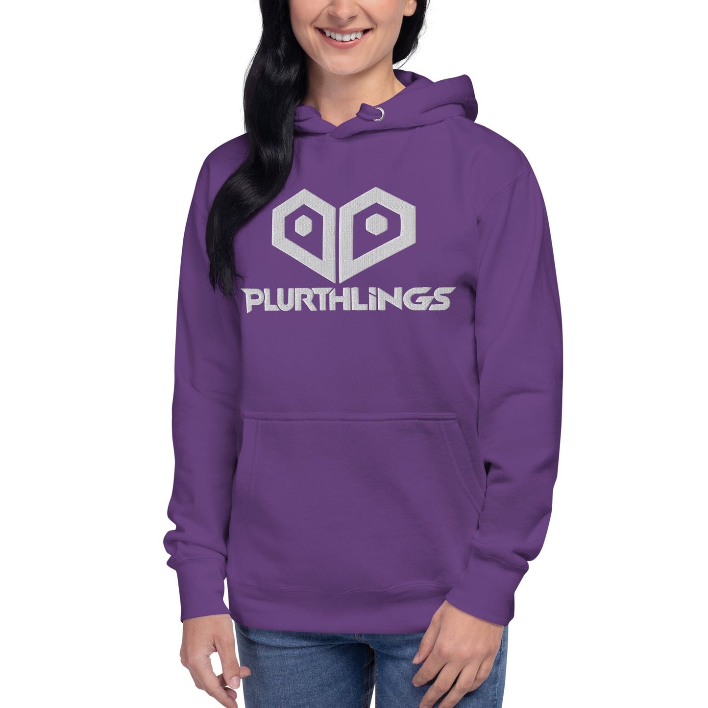 Plurthlings Embroidered White Logo Hoodie PLURTHLINGS
