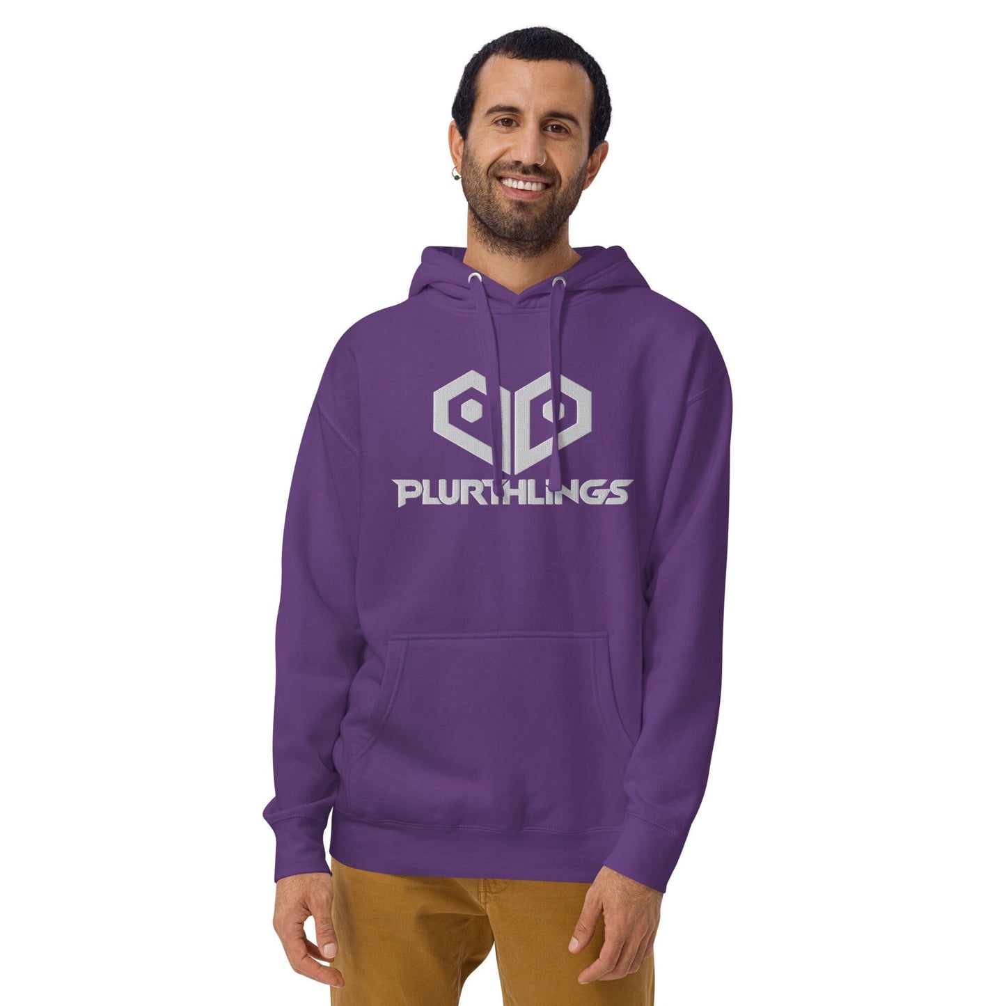 Plurthlings Embroidered White Logo Hoodie PLURTHLINGS