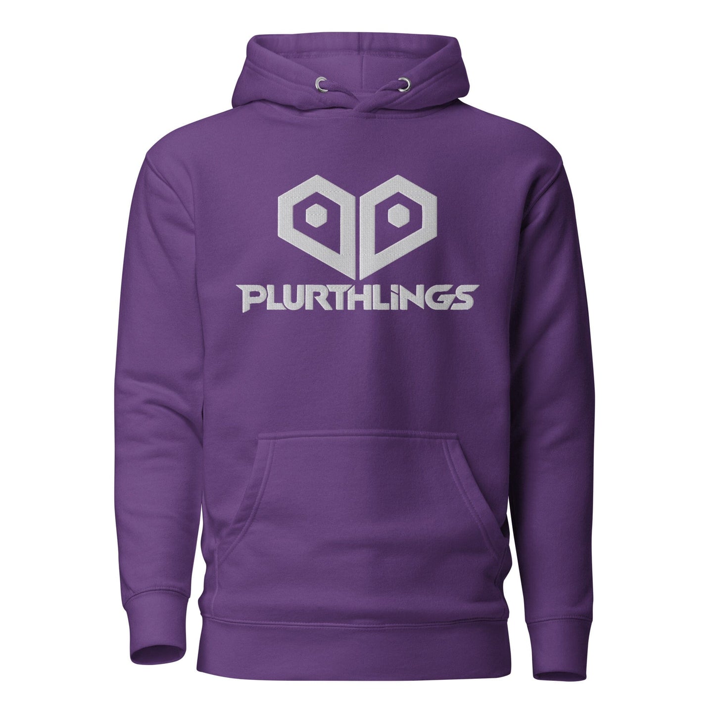 Plurthlings Embroidered White Logo Hoodie PLURTHLINGS