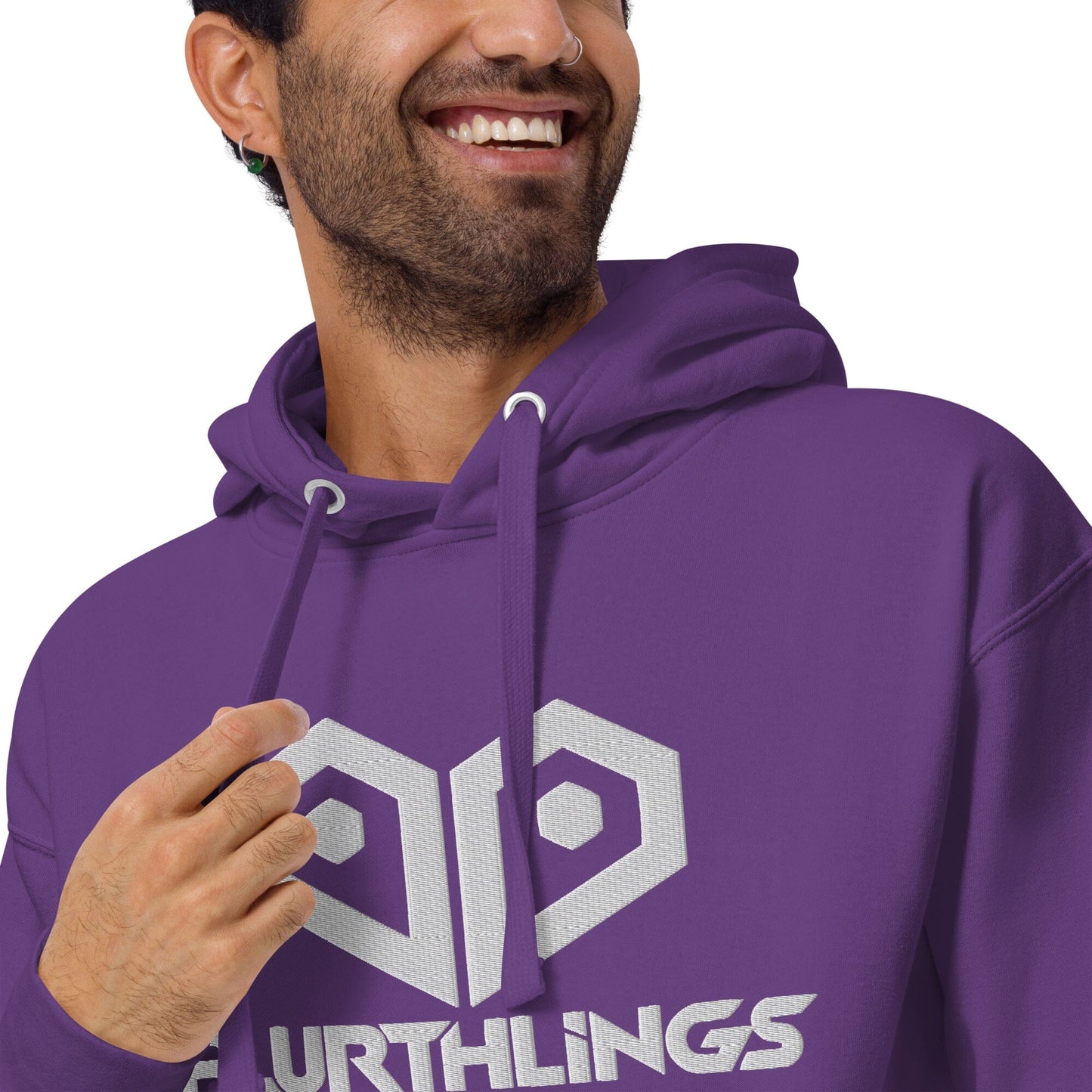 Plurthlings Embroidered White Logo Hoodie PLURTHLINGS