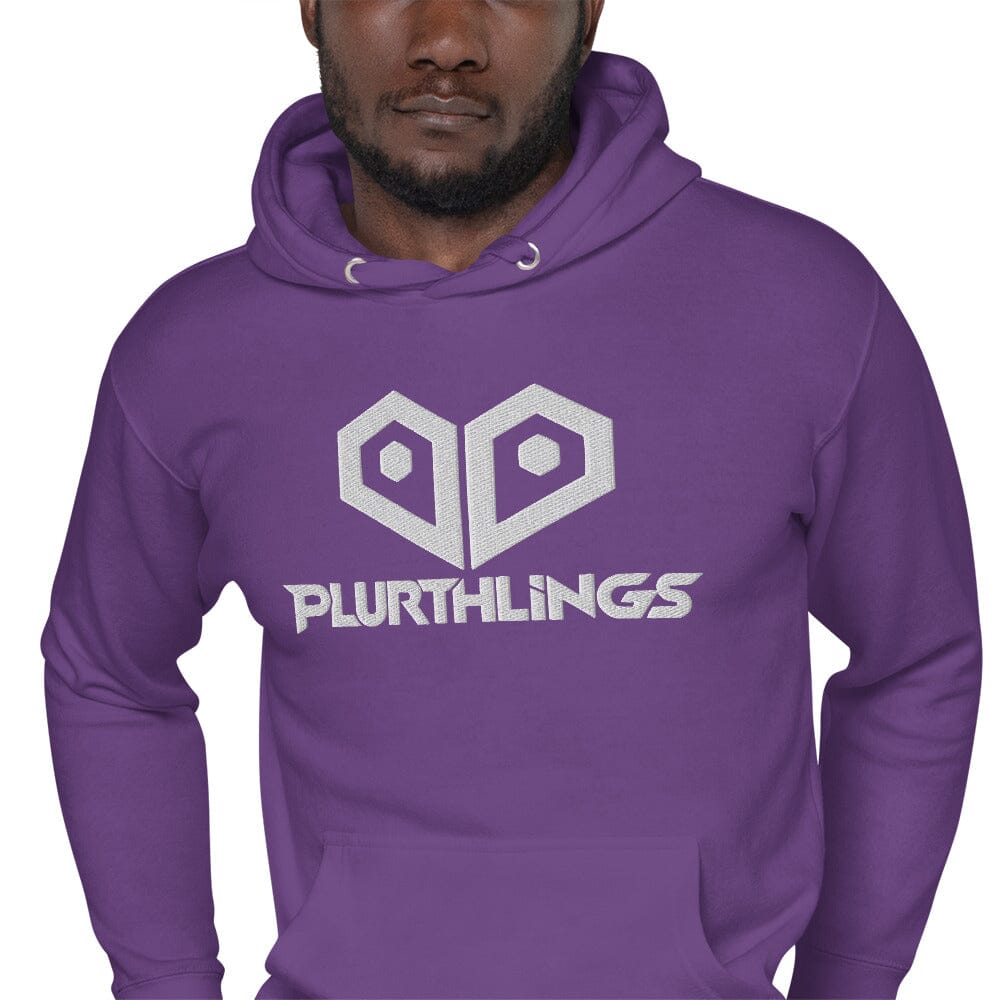 Plurthlings Embroidered White Logo Hoodie PLURTHLINGS