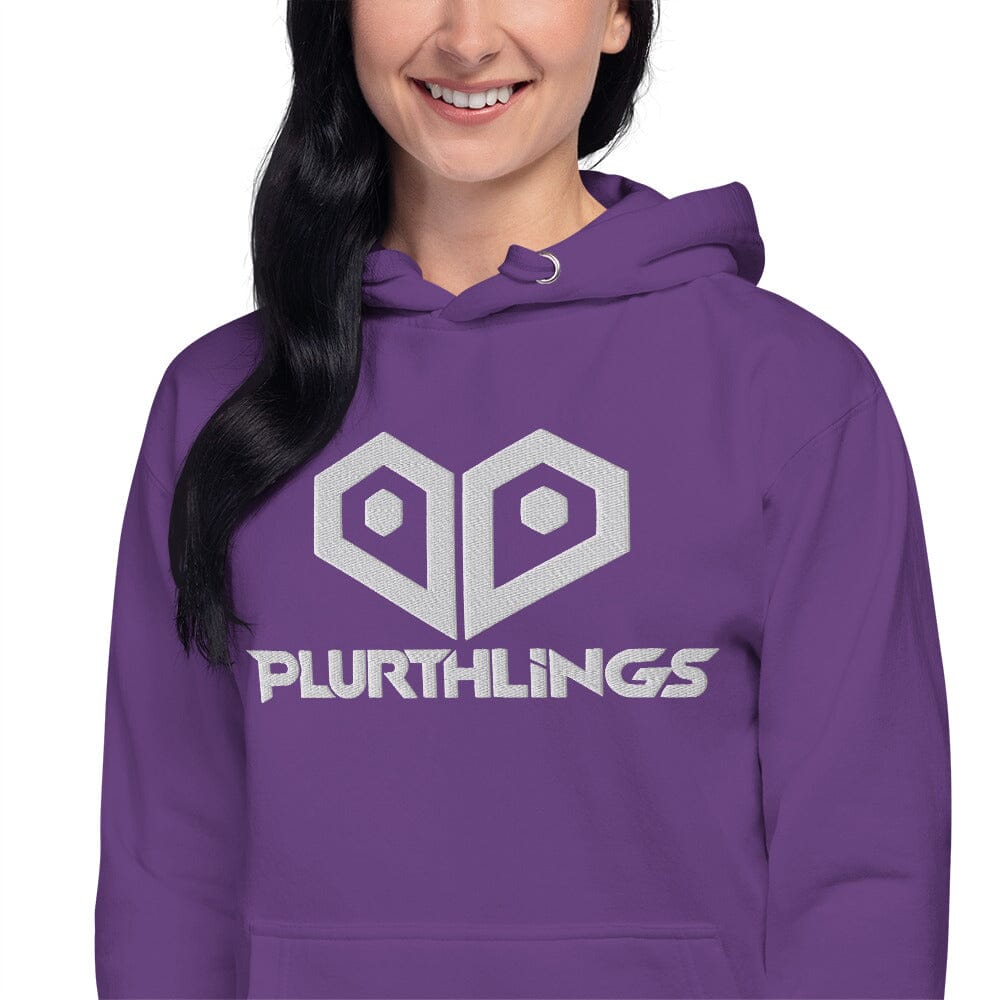 Plurthlings Embroidered White Logo Hoodie PLURTHLINGS