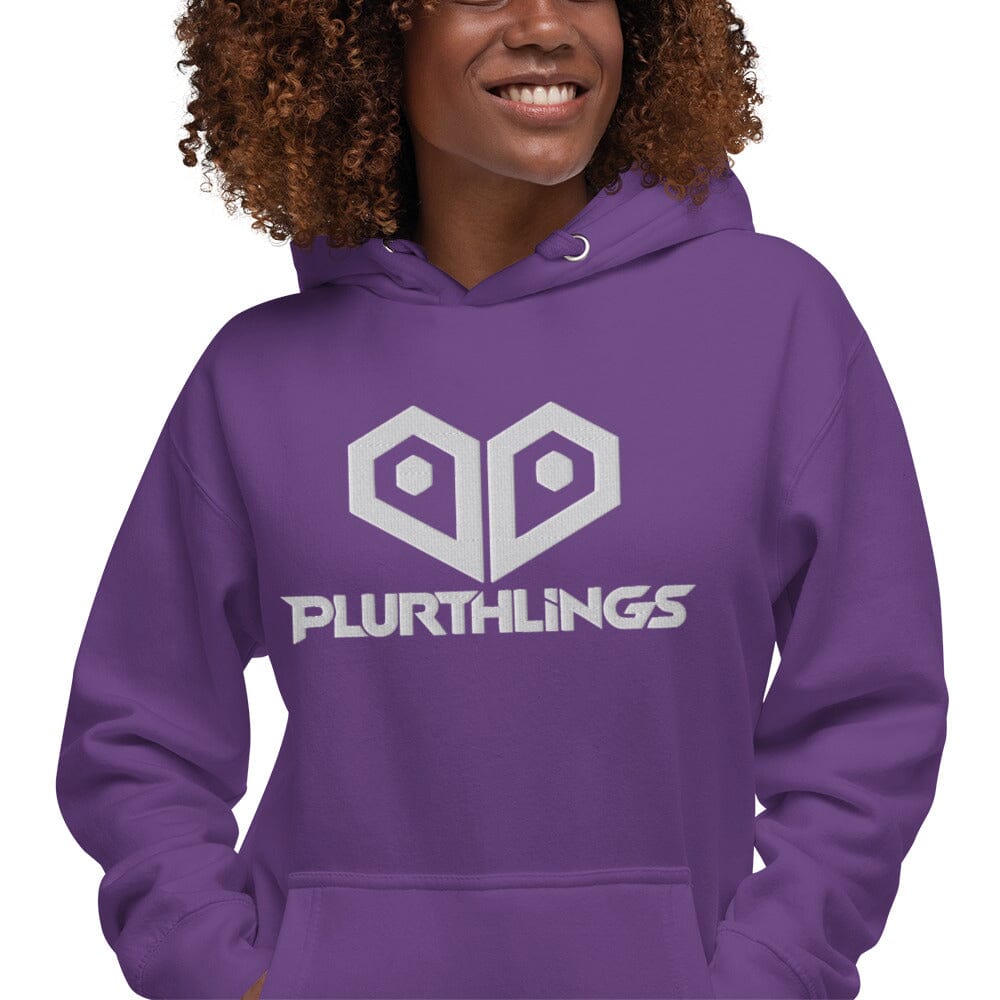 Plurthlings Embroidered White Logo Hoodie PLURTHLINGS