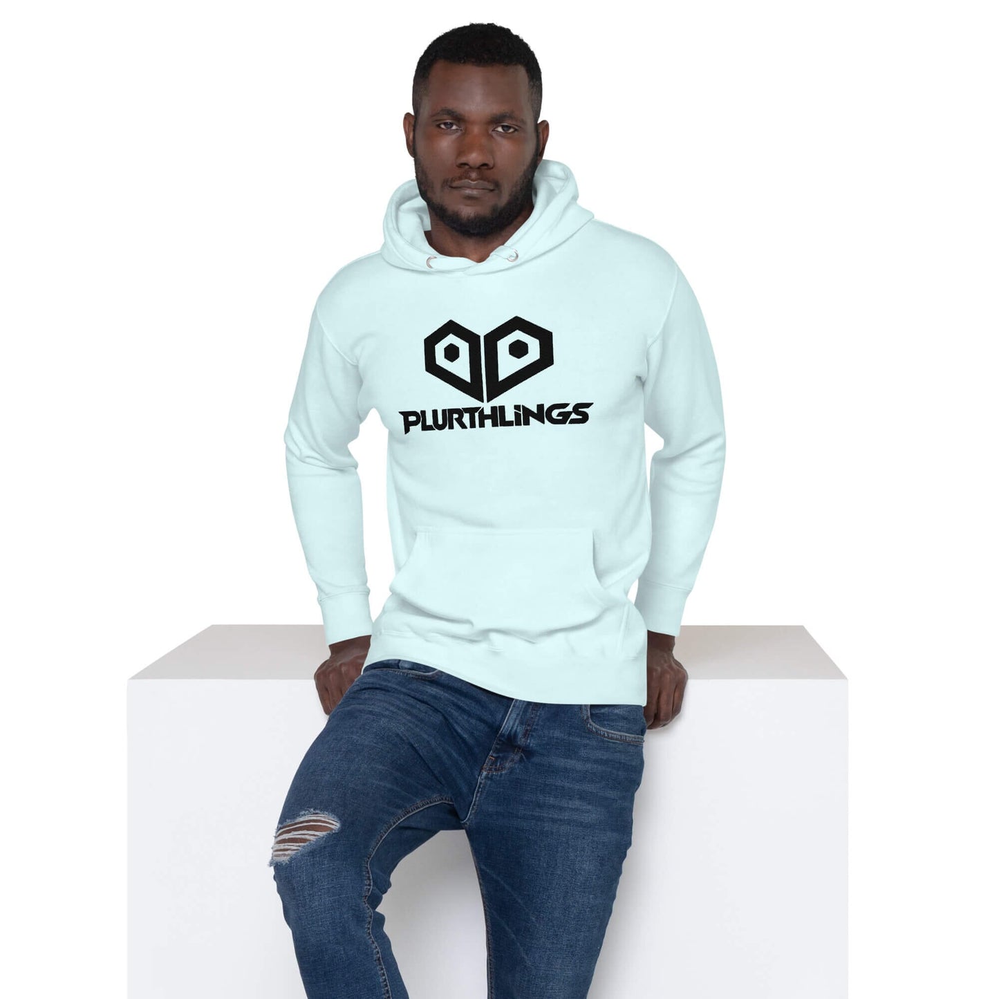 Plurthlings Embroidered Black Logo Hoodie PLURTHLINGS