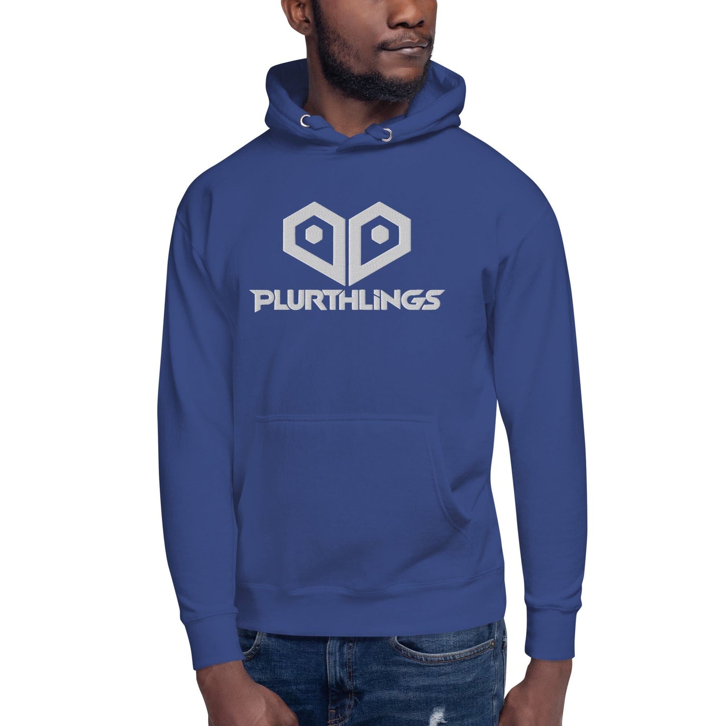 Plurthlings Embroidered White Logo Hoodie PLURTHLINGS